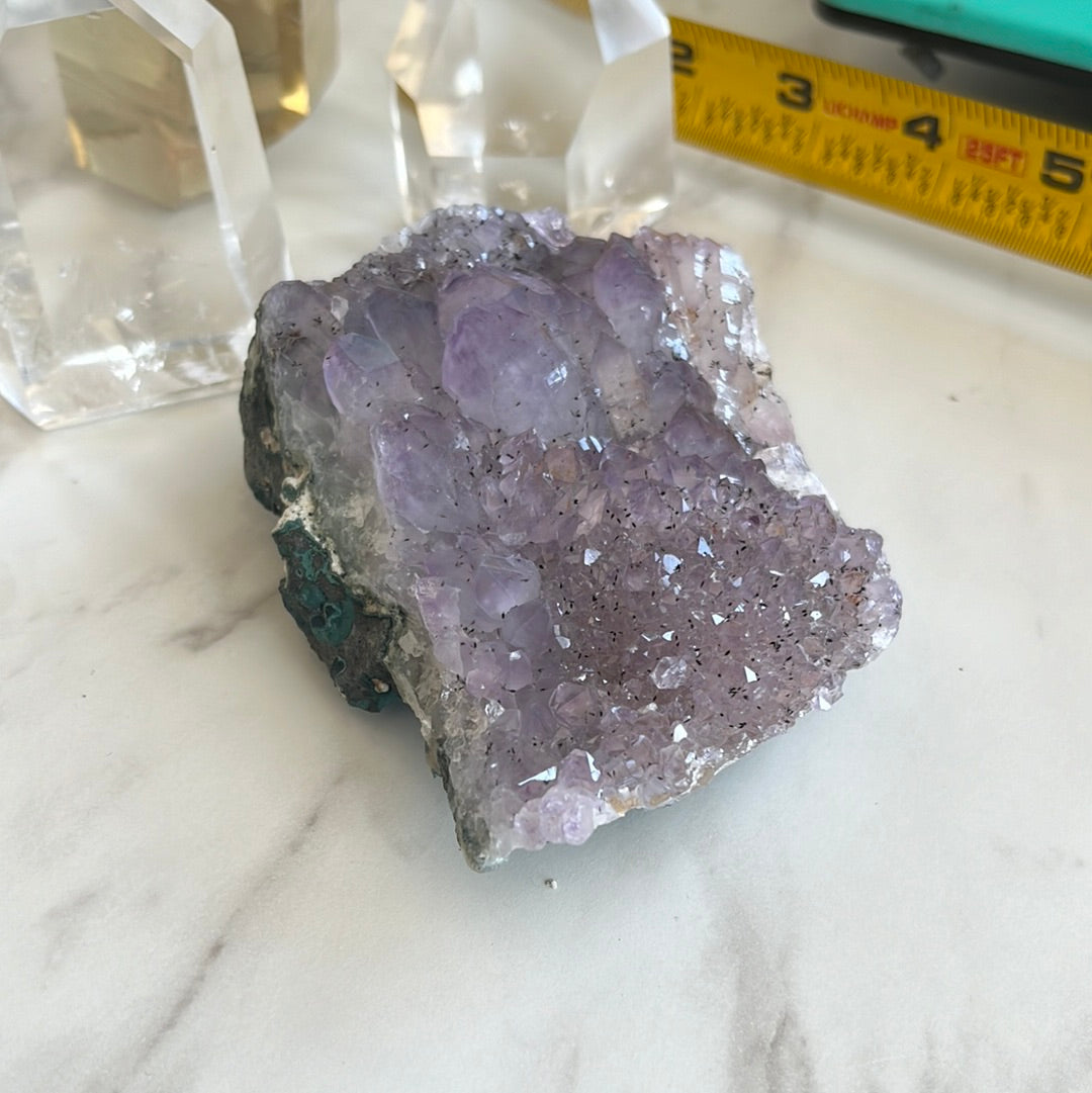 Amethyst Cluster with Hematite Specs