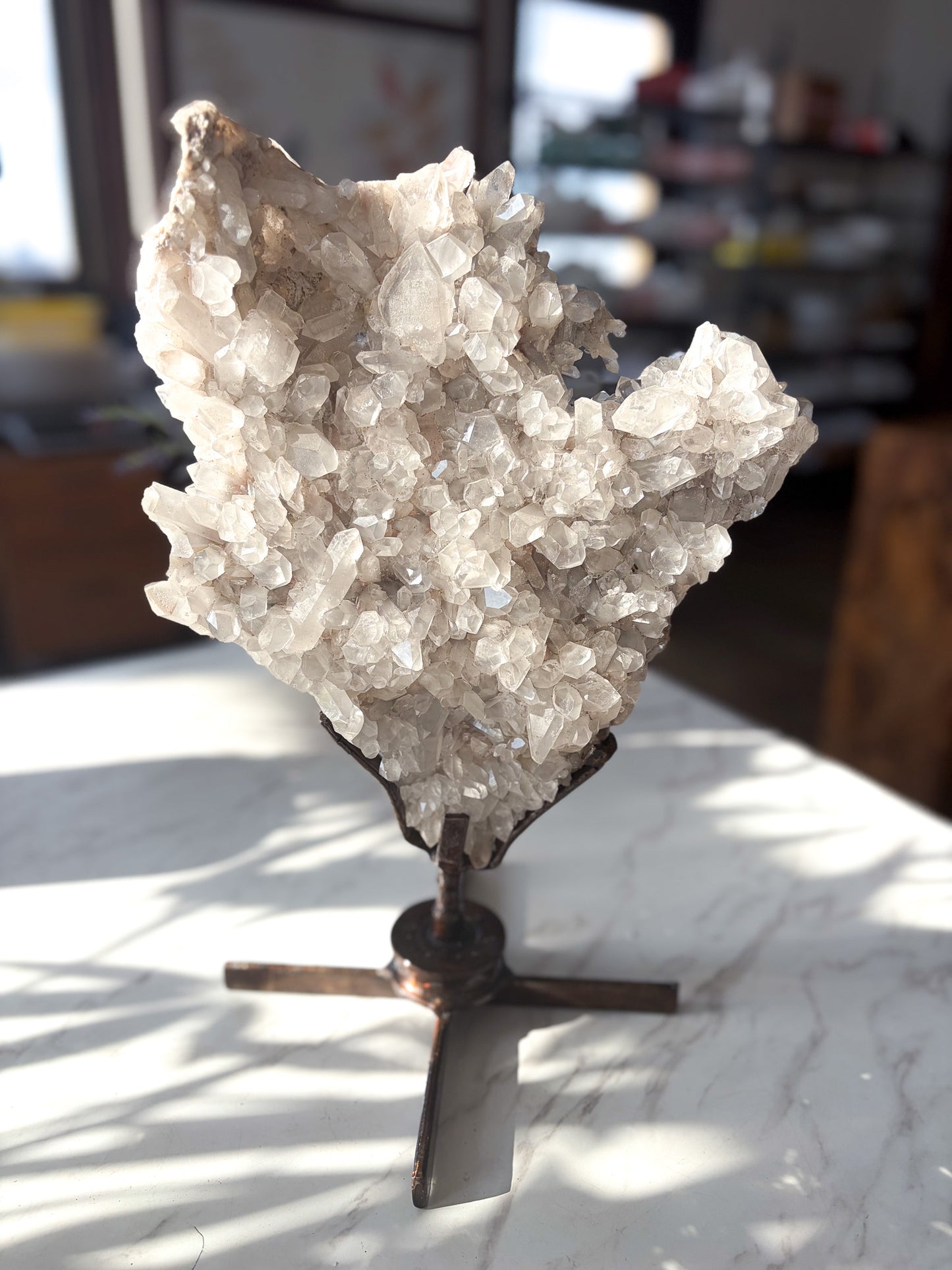 Large Double Sided Quartz on Rotating Stand