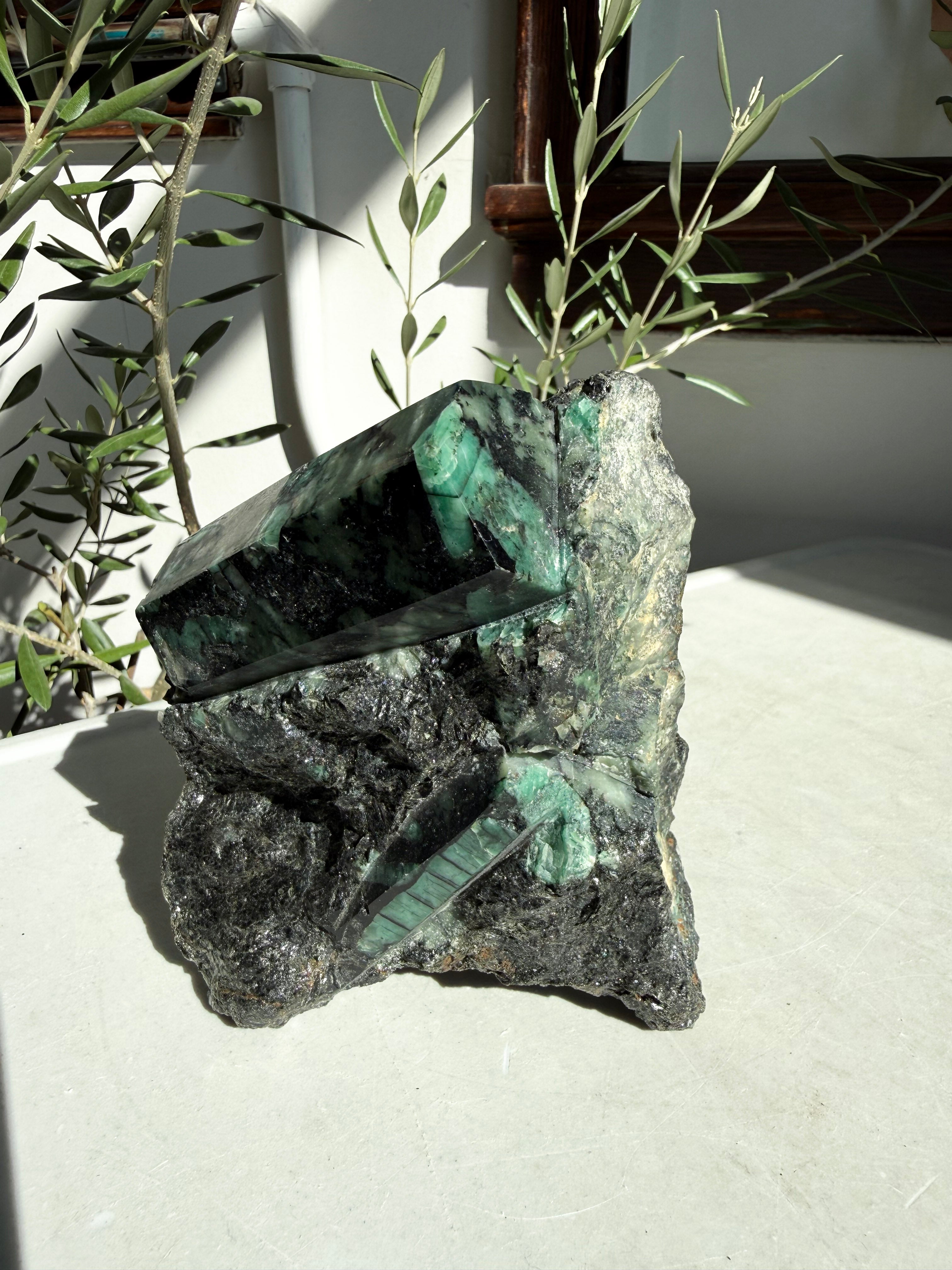 Semi Polished Emerald Freeform