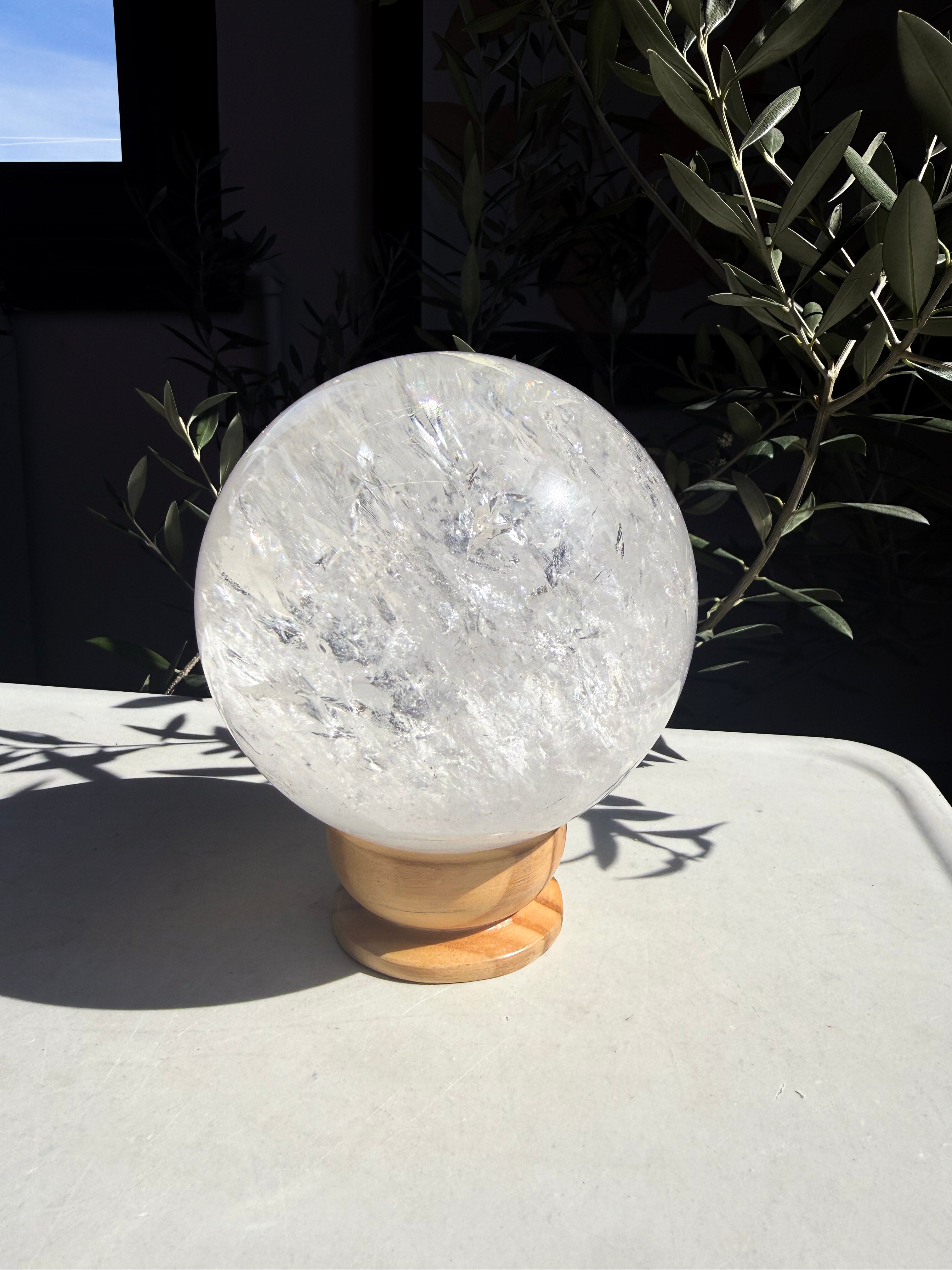Giant Brazilian Lemurian Quartz Sphere