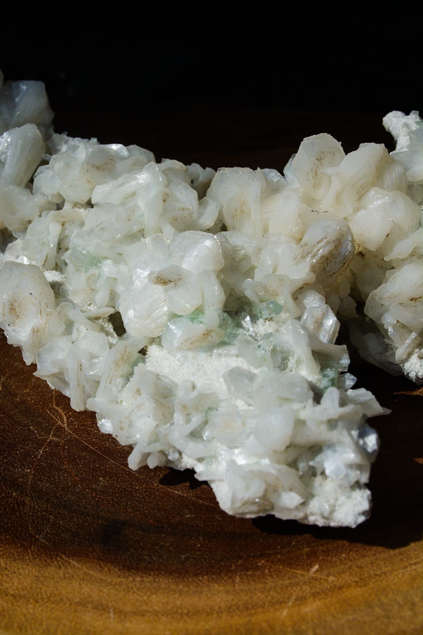 Large Coral Stilbite with Green Apophyllite | Surry Hills Stones