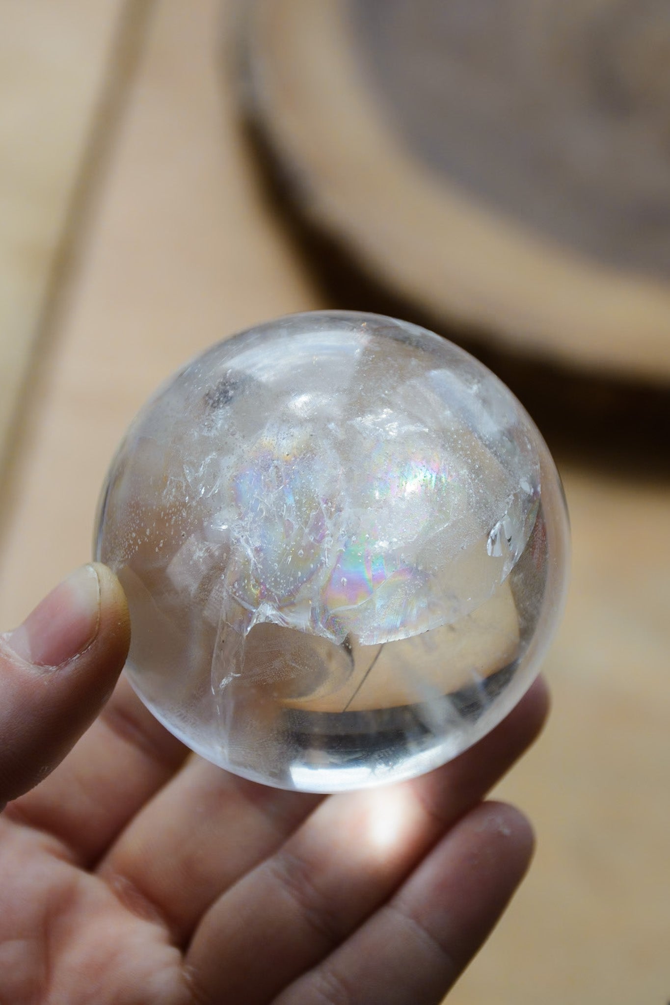 Lumerian Quartz Sphere Shaped Crystal on Stand | Surry Hills Stones