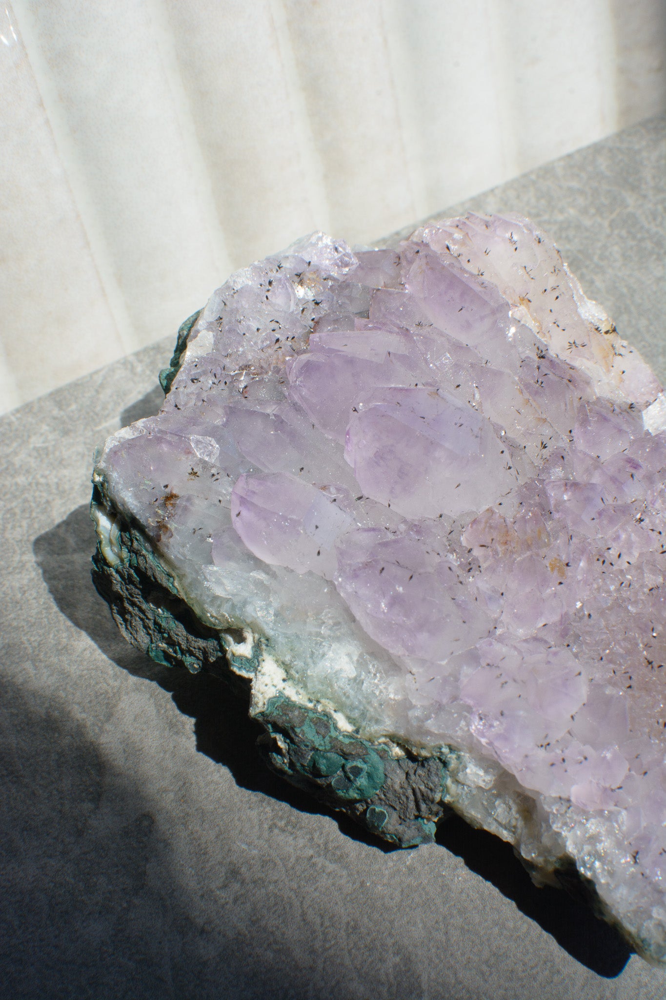 Amethyst Cluster with Hematite Specs