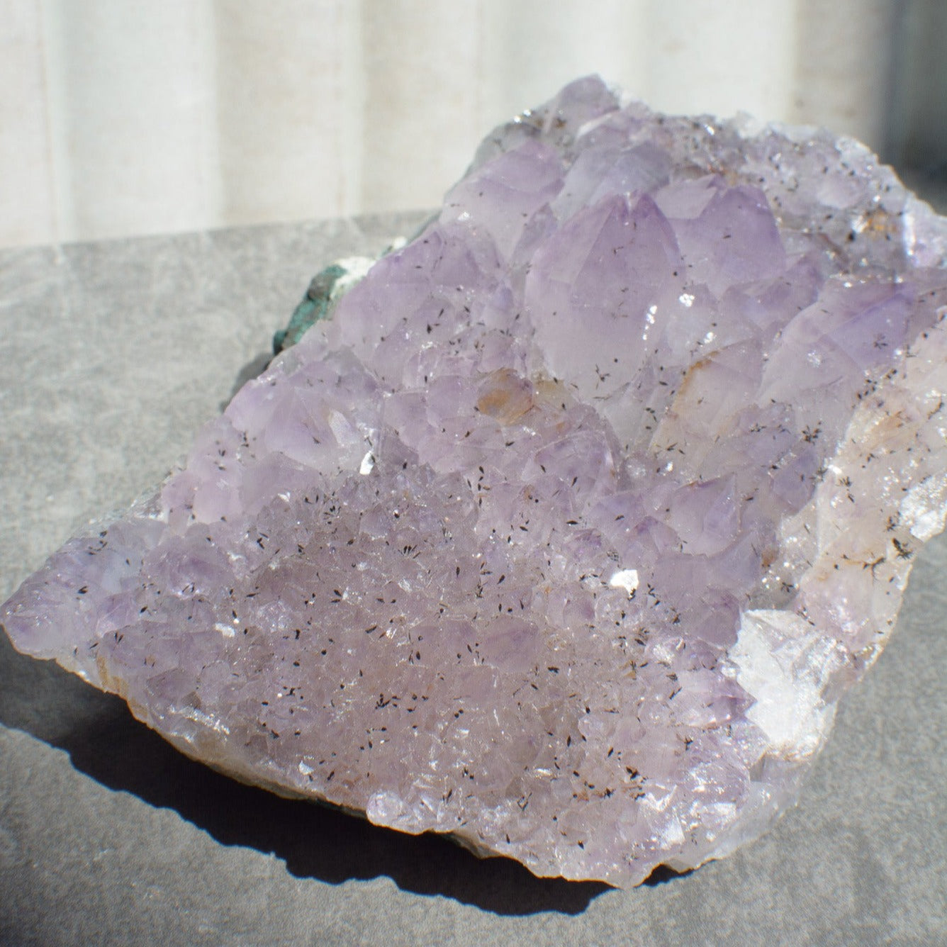 Amethyst Cluster with Hematite Specs