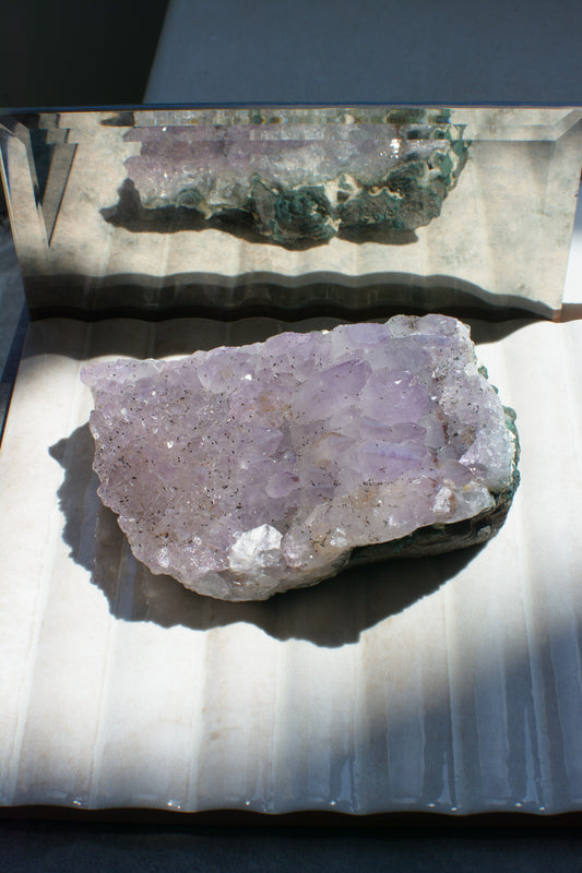 Amethyst Cluster with Hematite Specs
