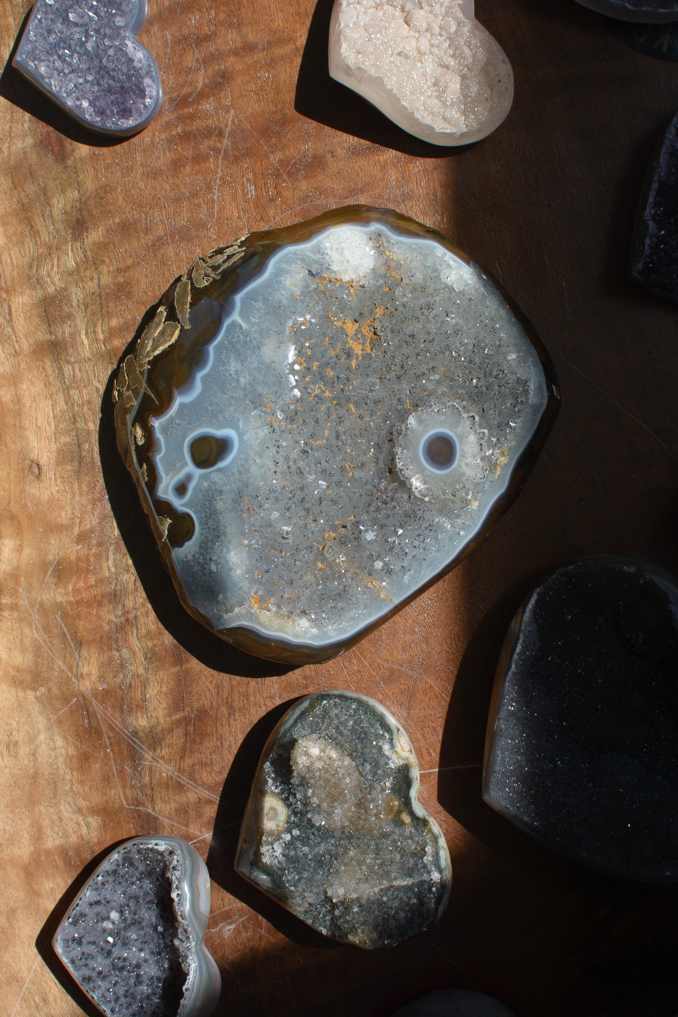 Polished Agate Geode with Druzy