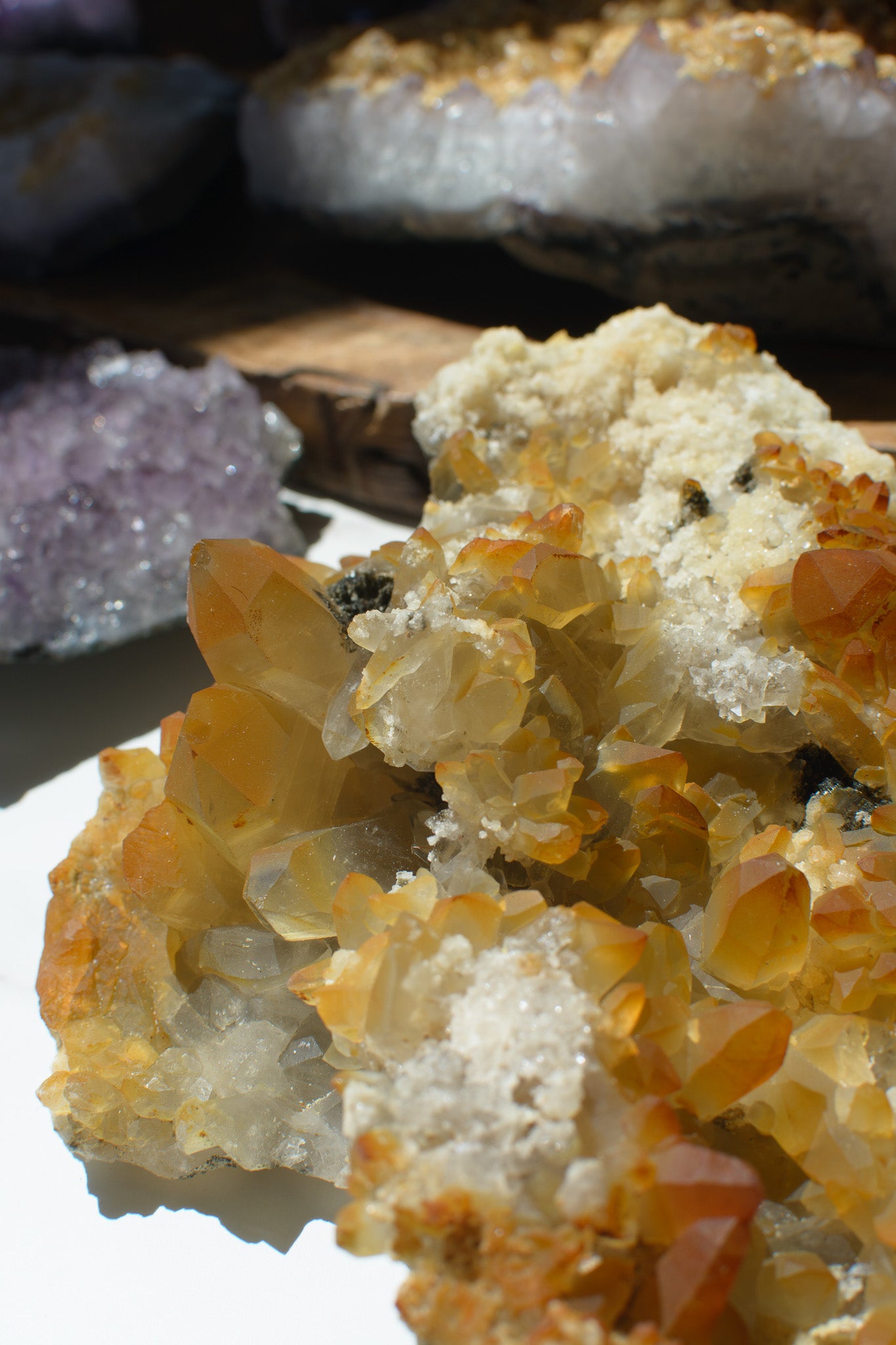 Tangerine Quartz with Feldspar