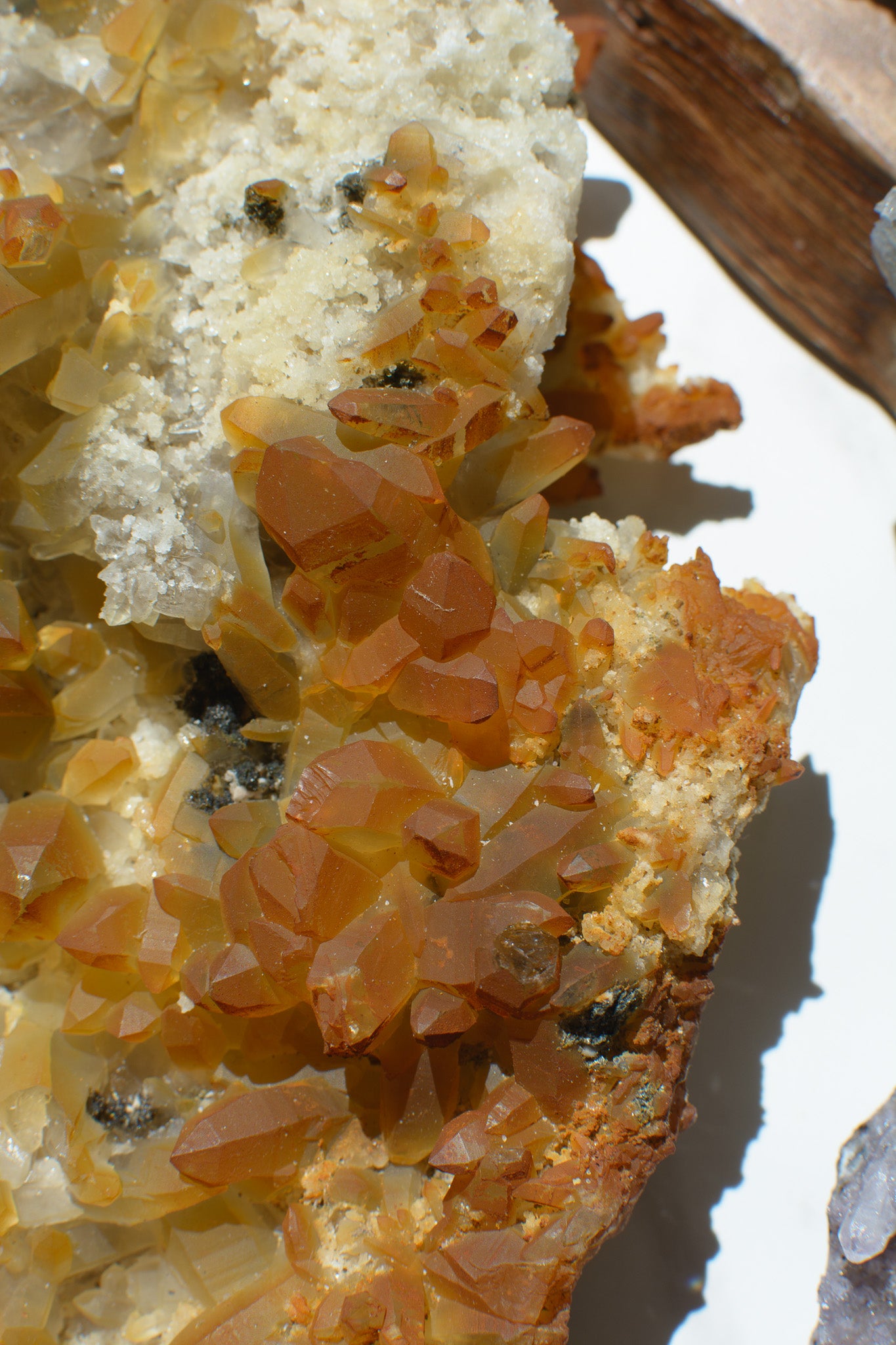 Tangerine Quartz with Feldspar