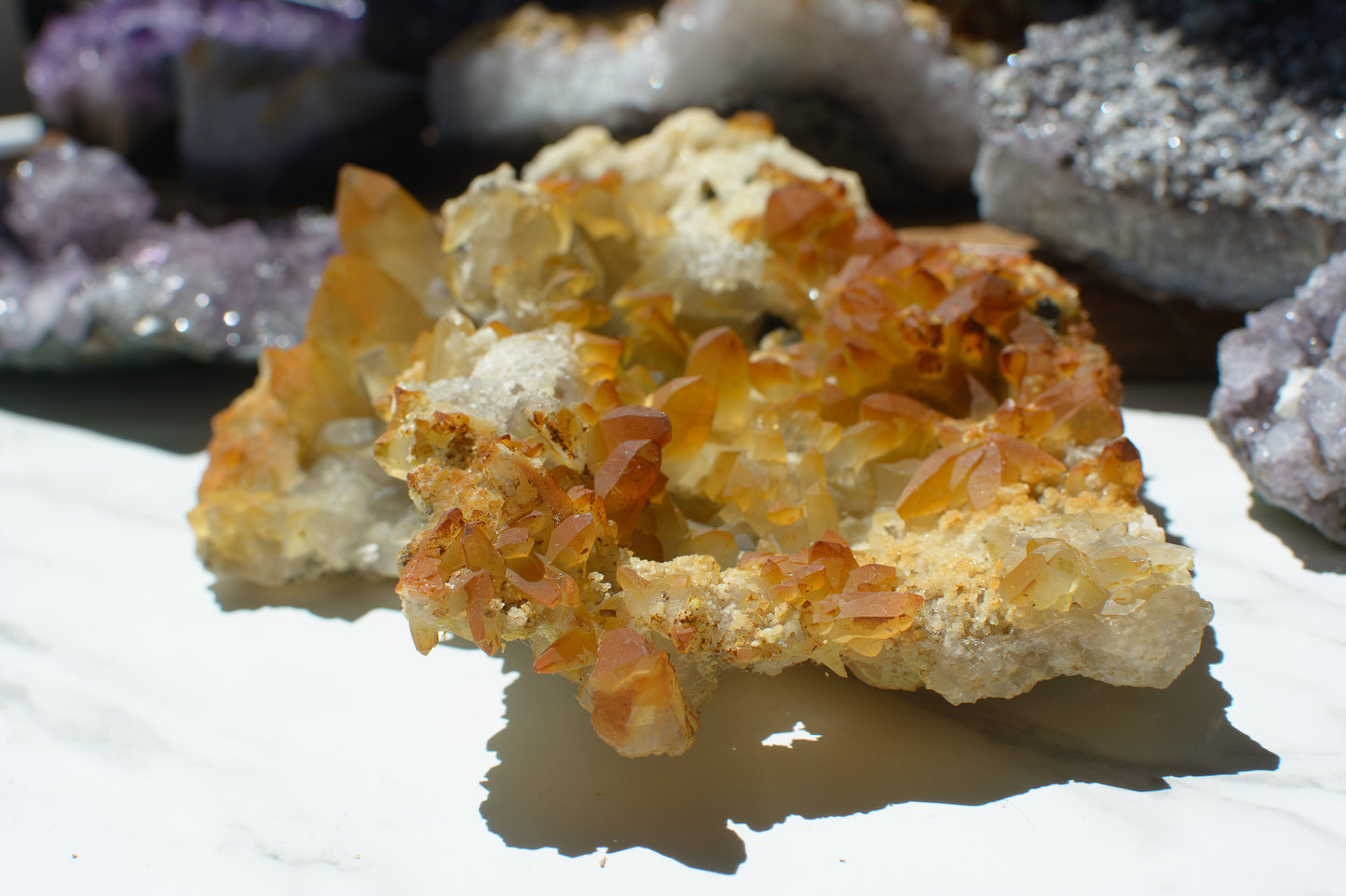 Tangerine Quartz with Feldspar