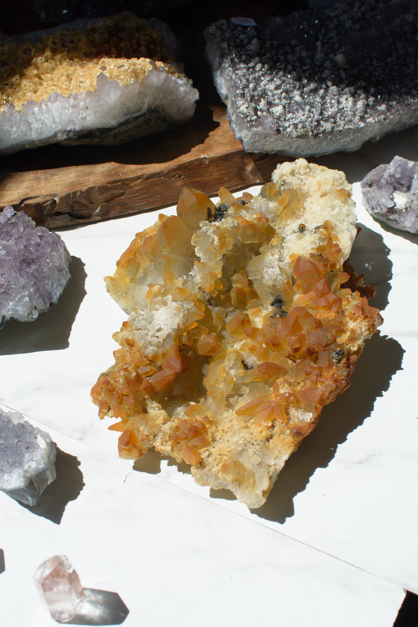 Tangerine Quartz with Feldspar