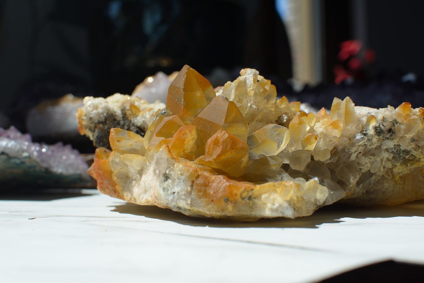 Tangerine Quartz with Feldspar