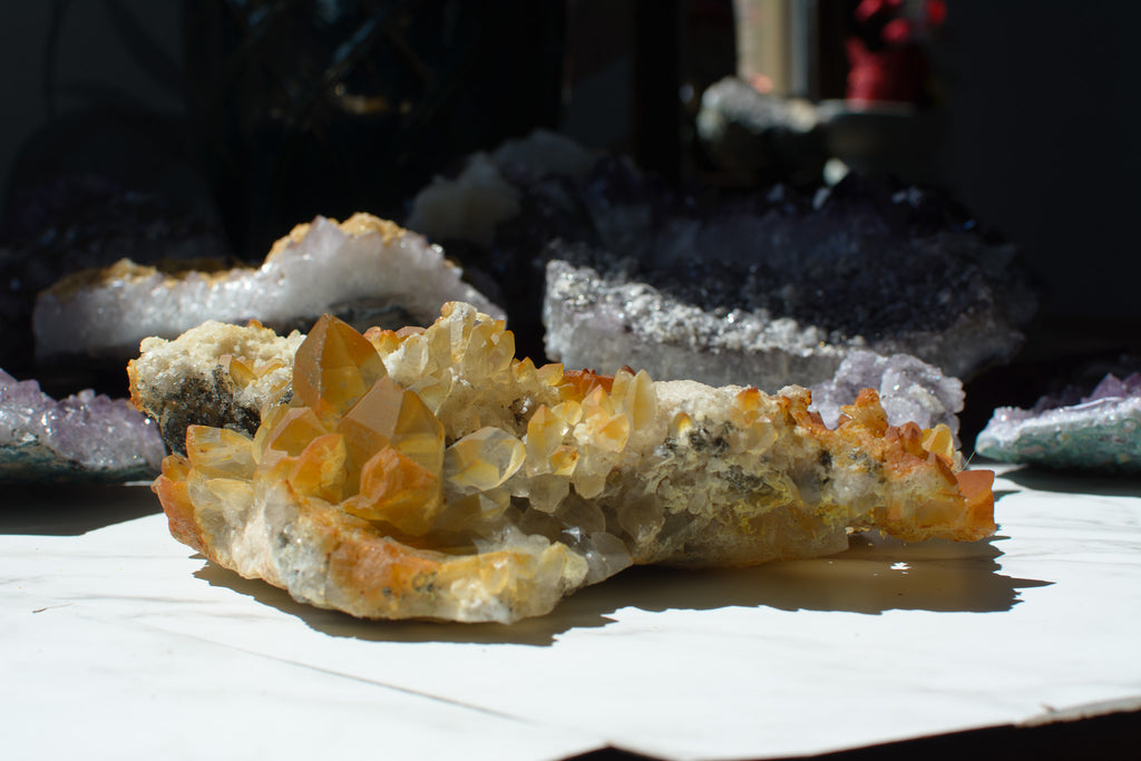 Tangerine Quartz with Feldspar