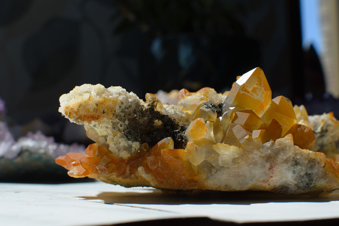 Tangerine Quartz with Feldspar