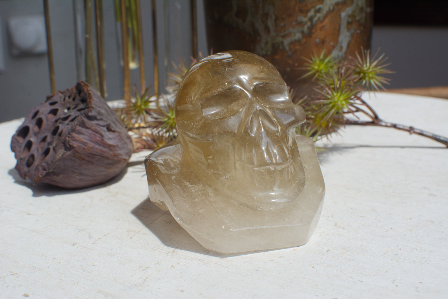 Citrine Skull Handcarved in Brazil