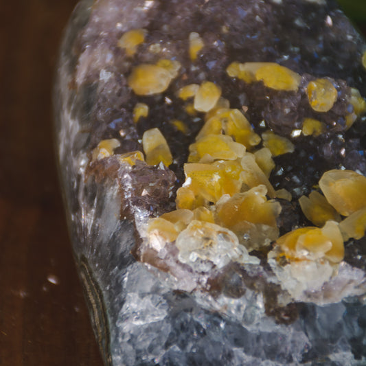 Amethyst with Calcite in Heart Shape