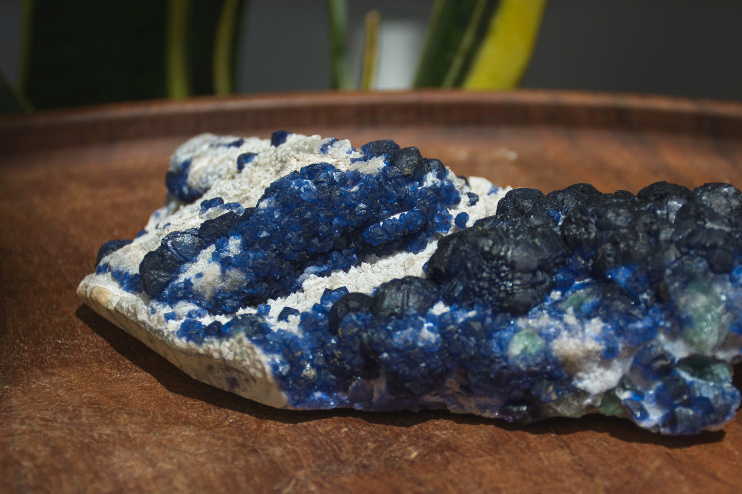 Blueberry Flourite on Candle Quartz from Inner Mongolia