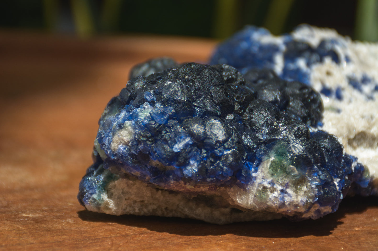 Blueberry Flourite on Candle Quartz from Inner Mongolia