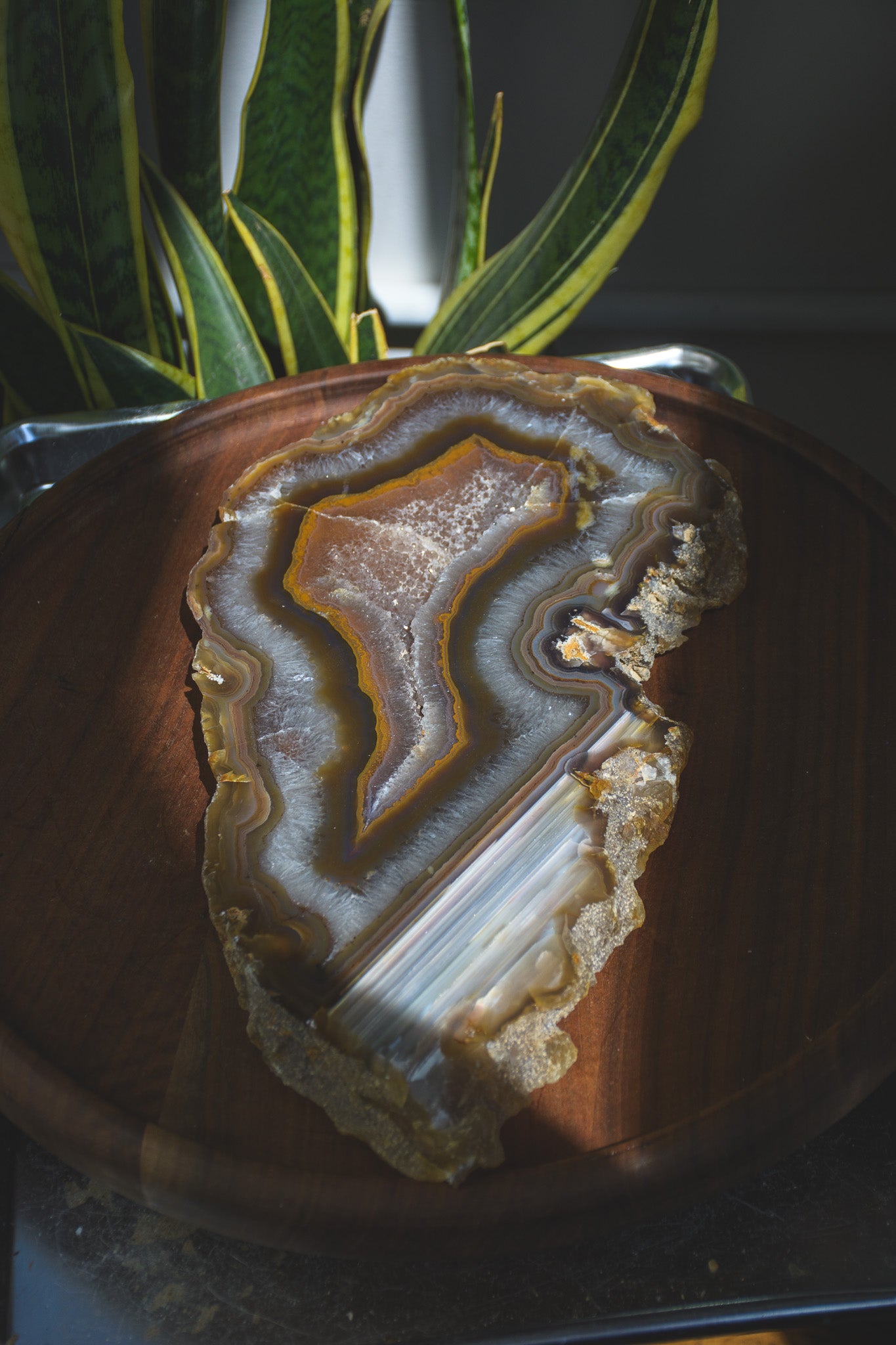 Large Agate Slab with Druzy