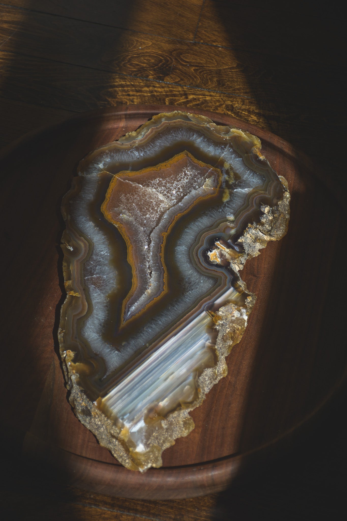 Large Agate Slab with Druzy