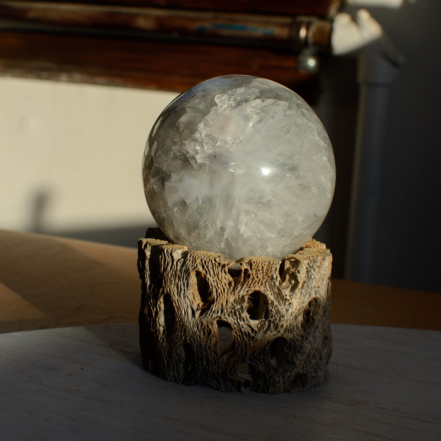 Agate Sphere on Cholla Cactus Wood Stand | Surry Hills Stones