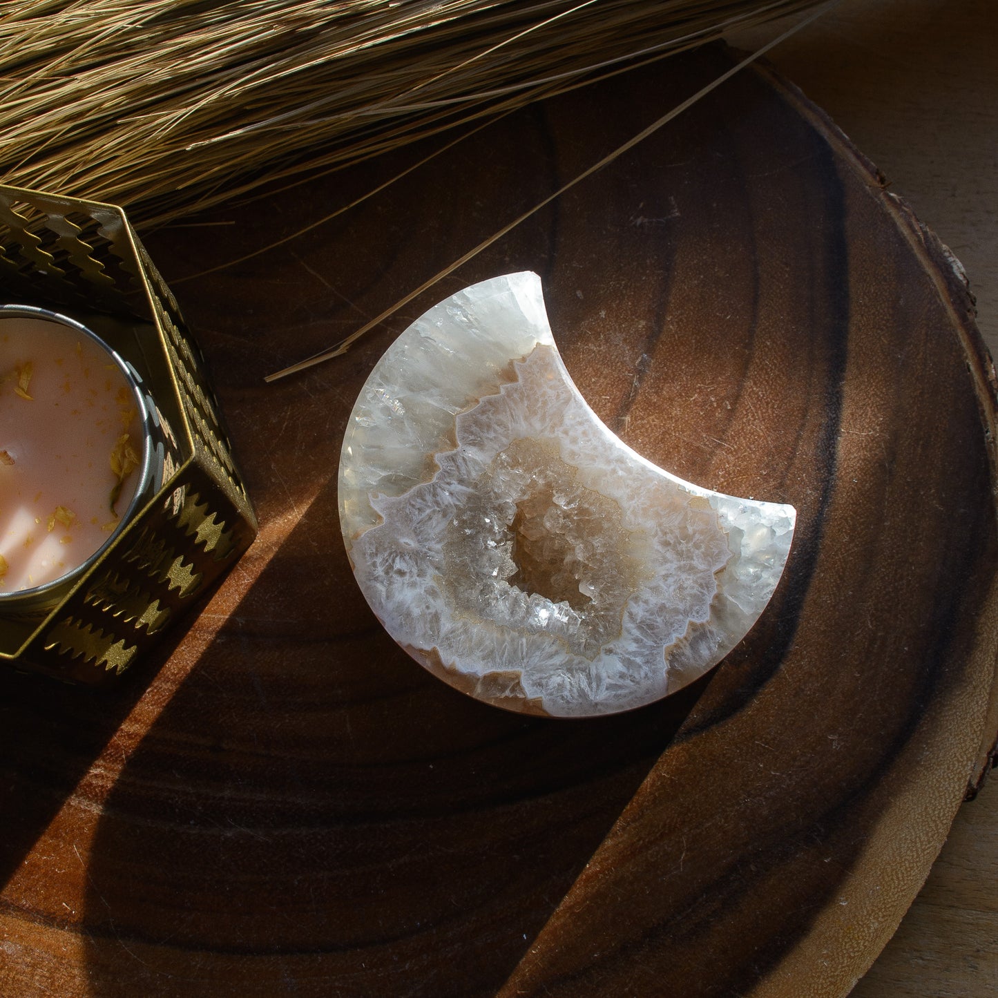 Moon Shaped Agate with Druzy Pocket | Surry Hills Stones