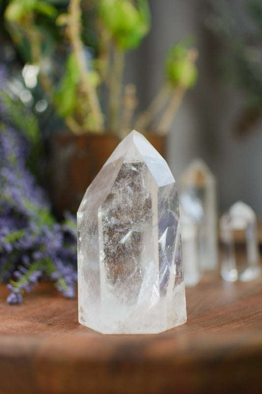 Clear Lemurian Quartz Tower