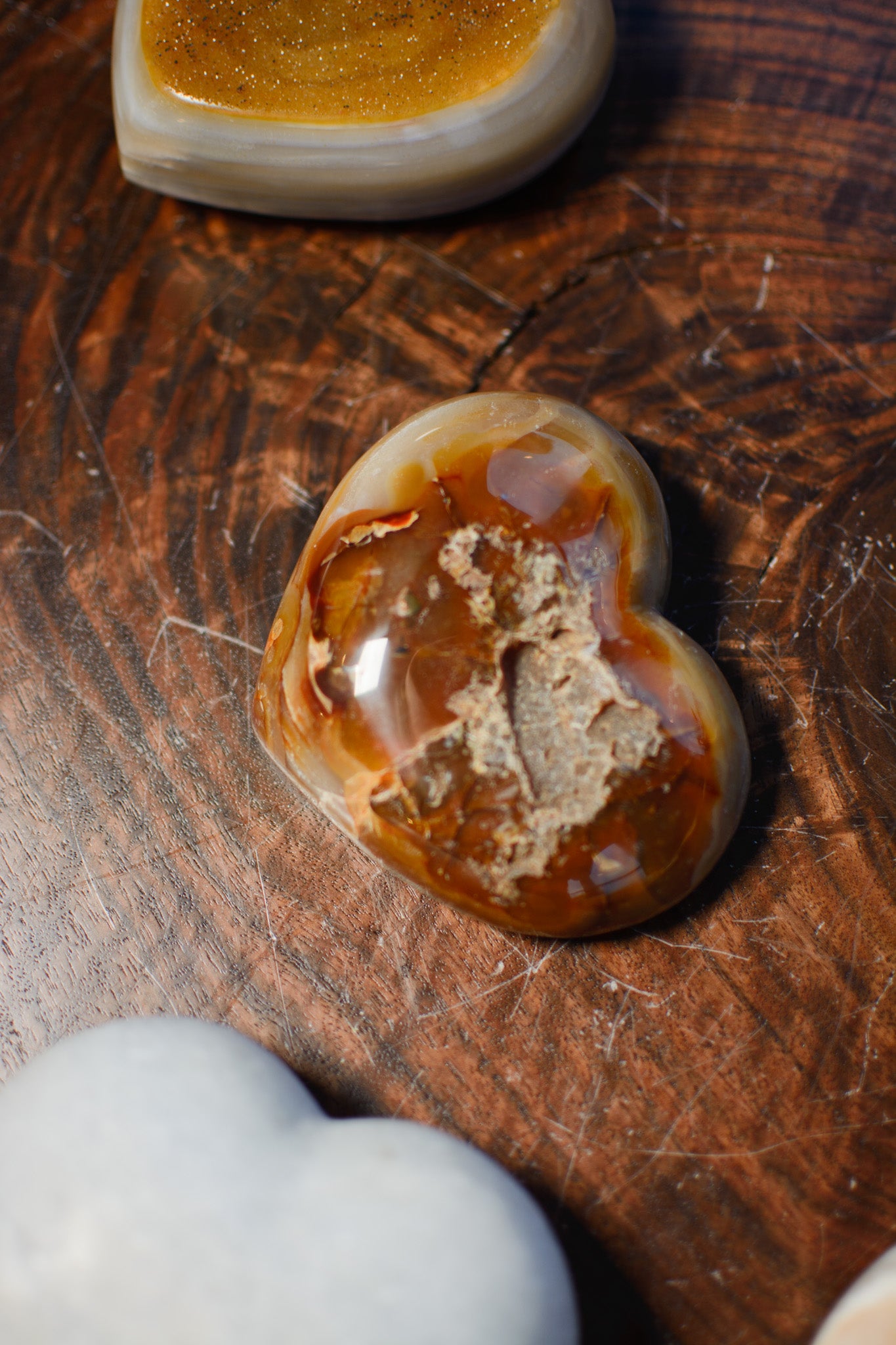 Agate Heart with Sparkling Druzy