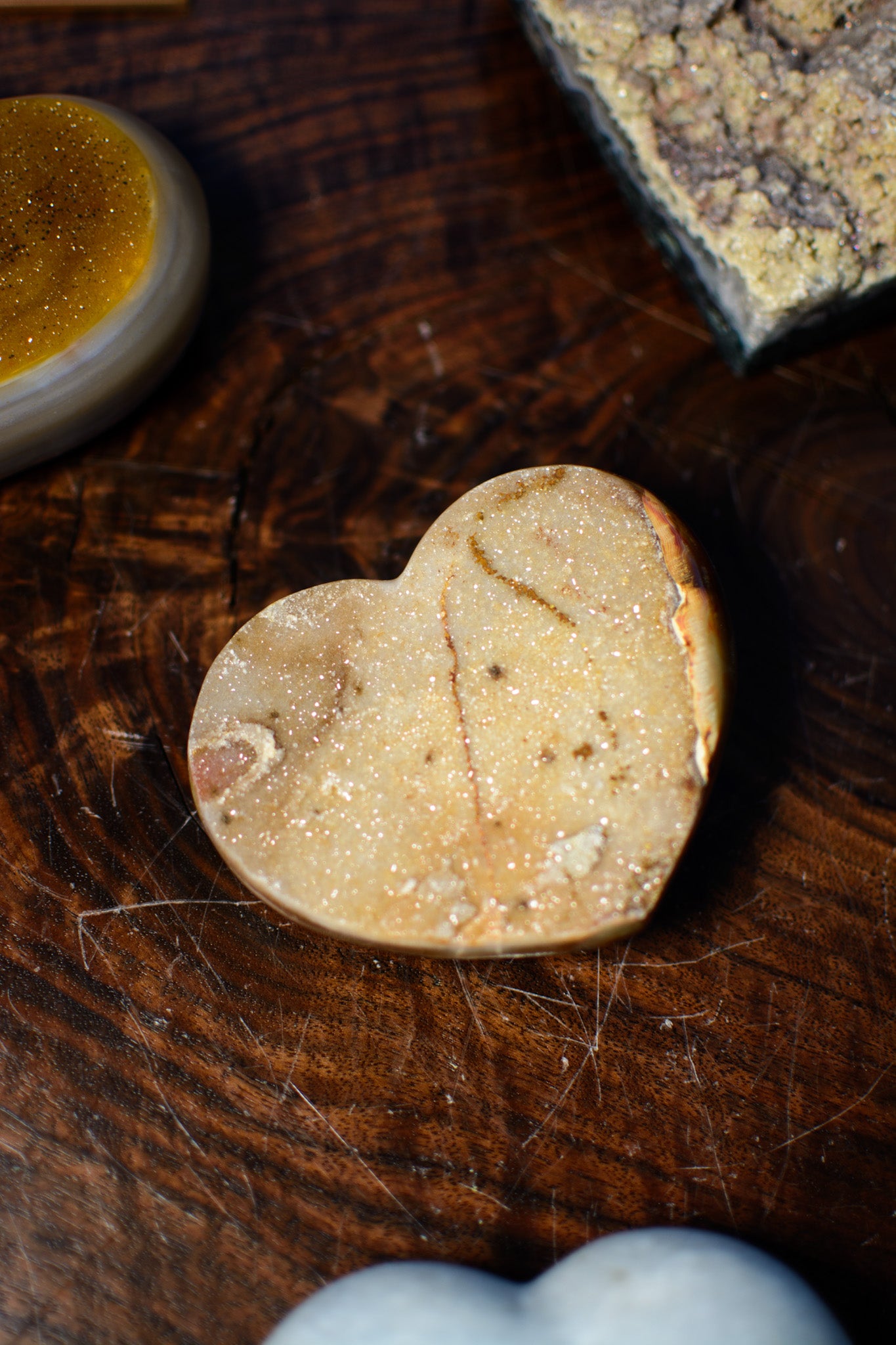 Agate Heart with Sparkling Druzy