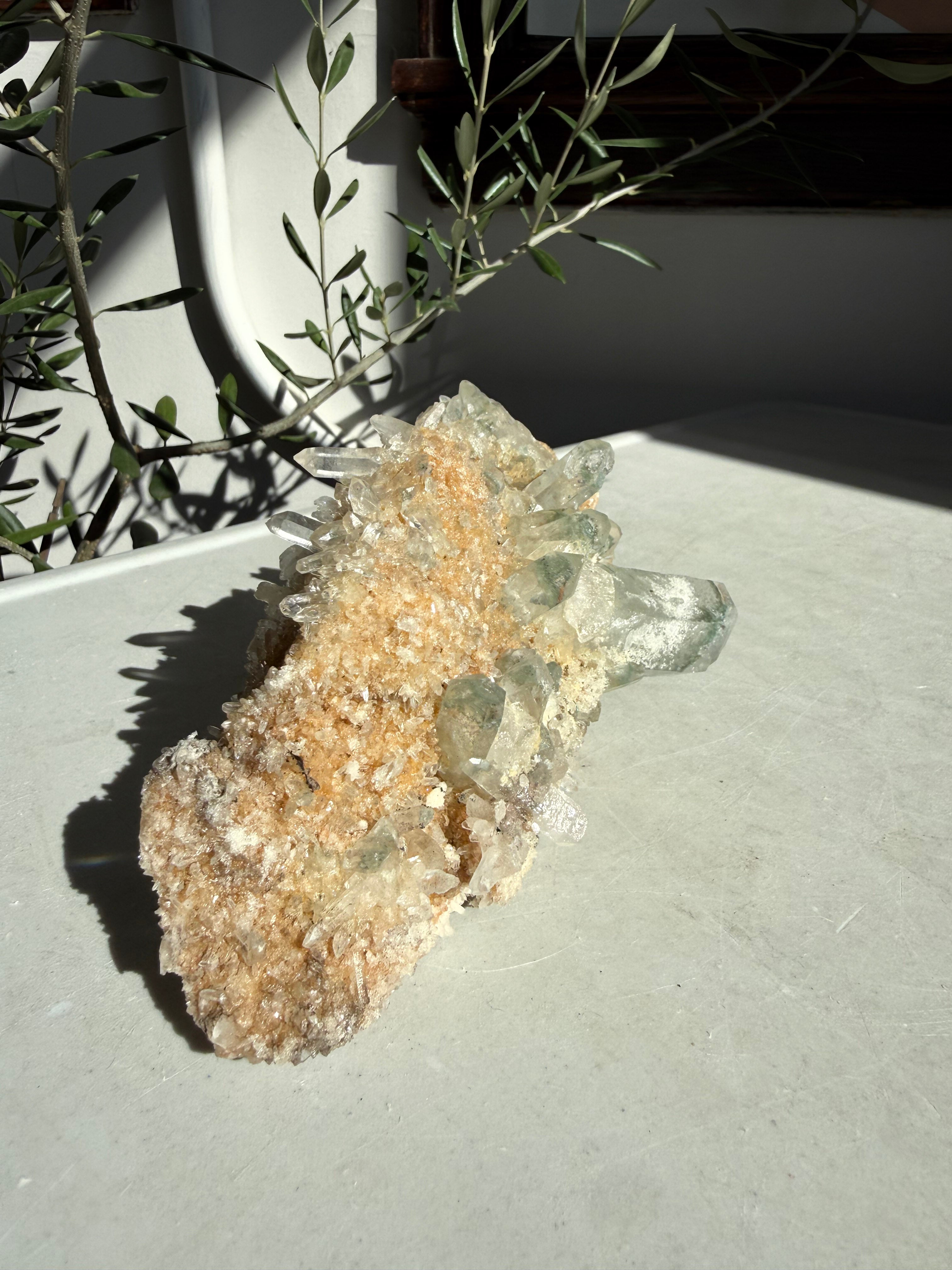 Chlorite Quartz Cluster with iron inclusions