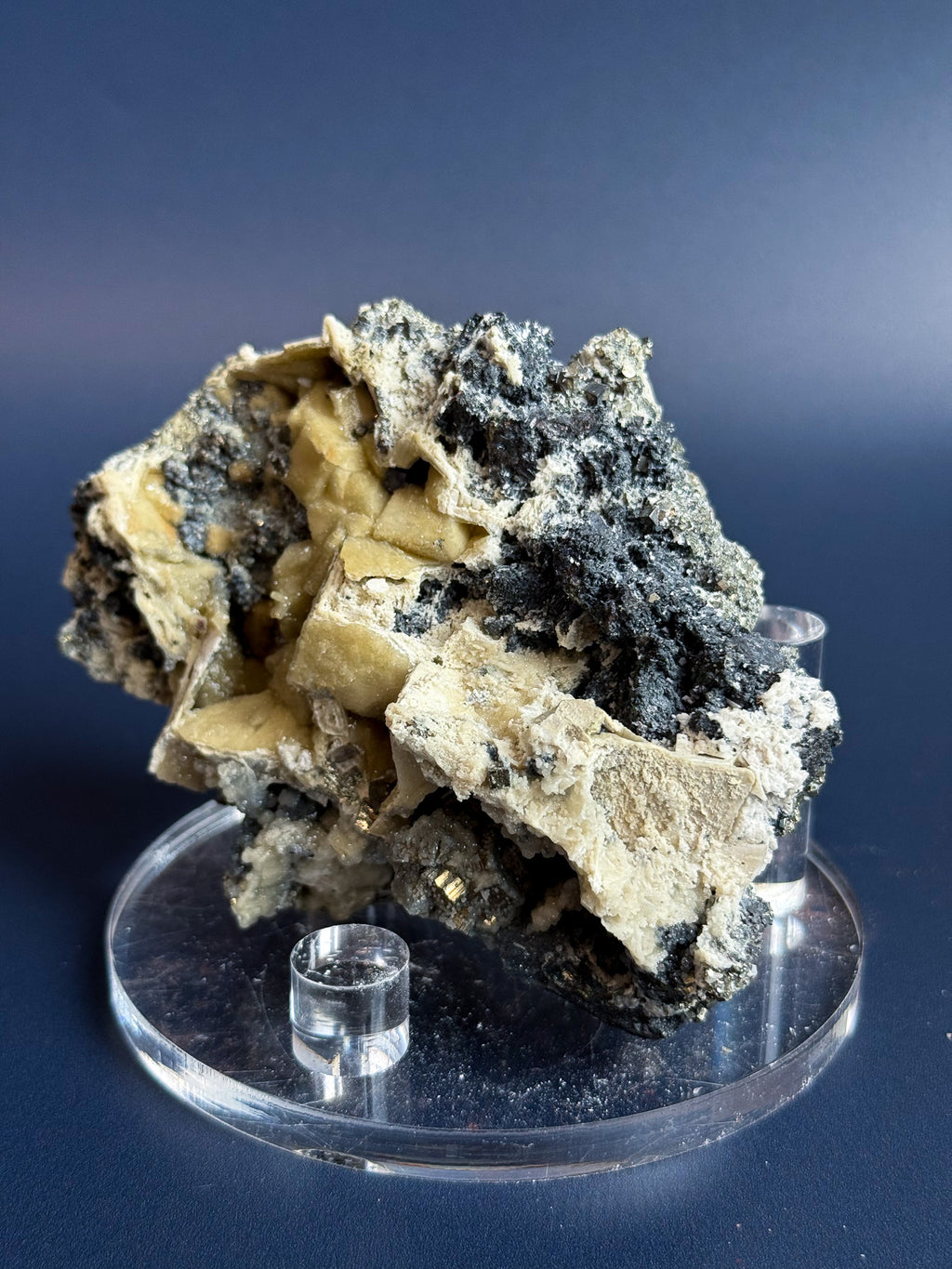 Pyrite, Smithsonite, Galena