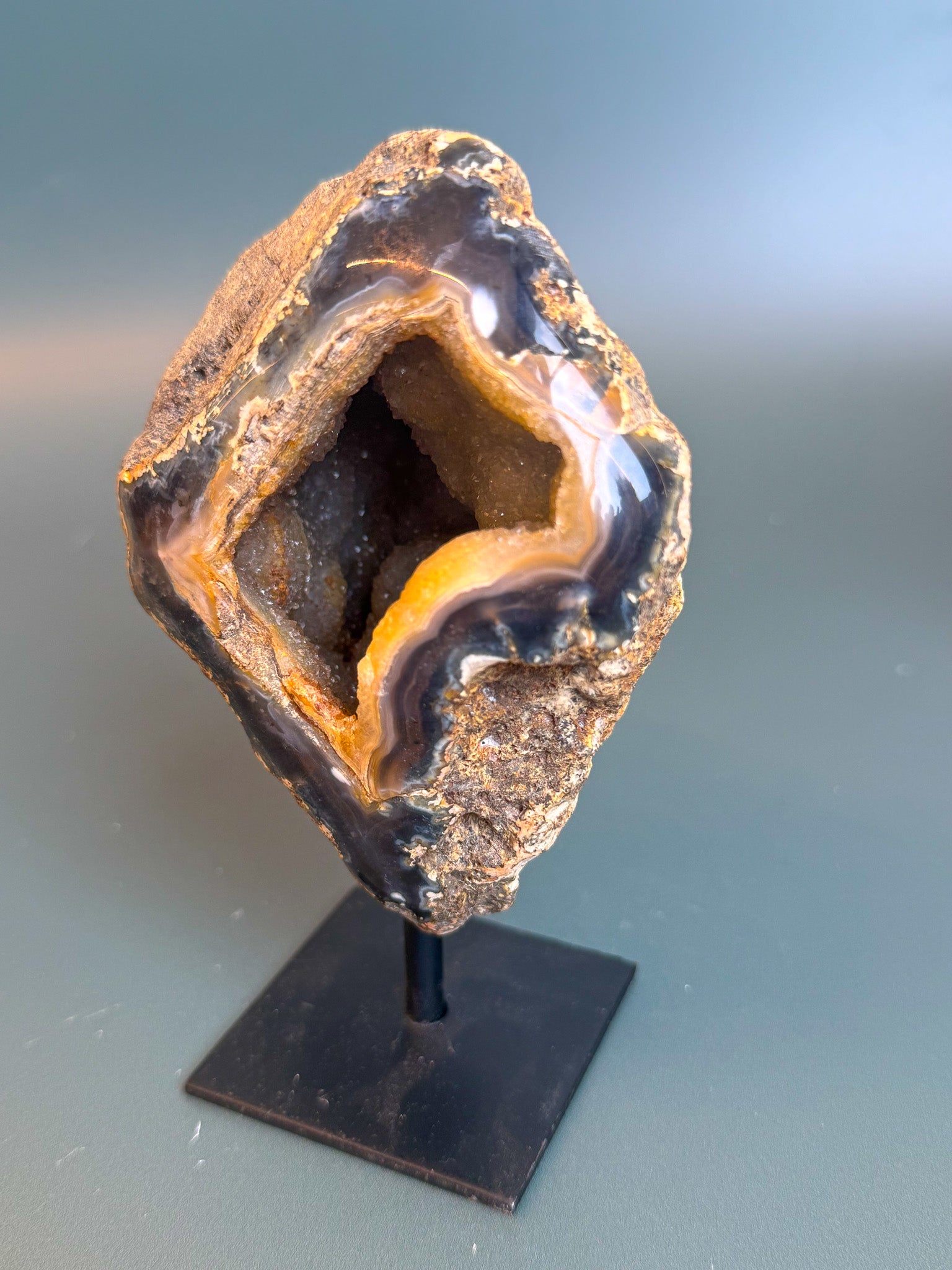 Polished Agate Geode on Base