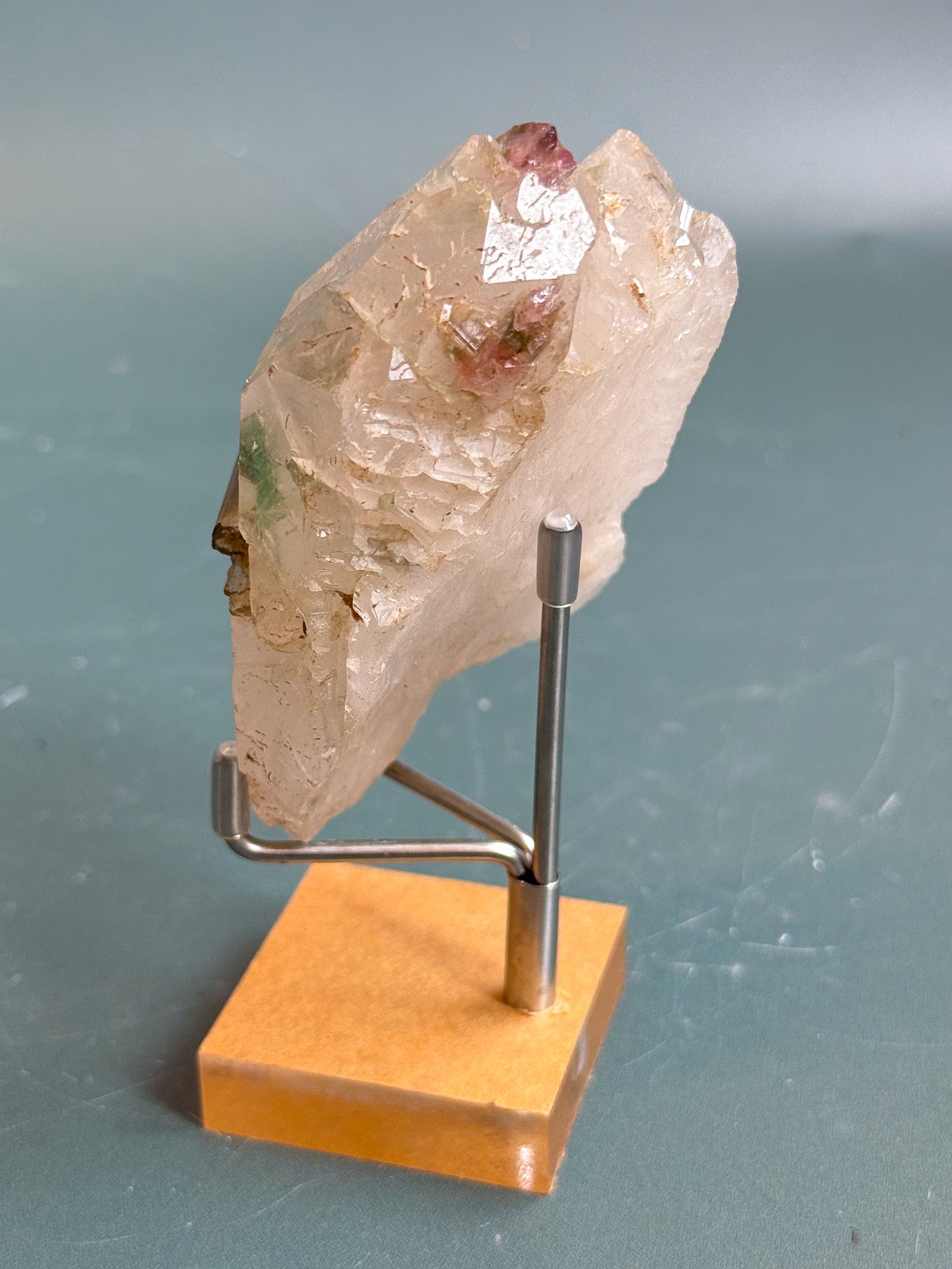 Watermelon Tourmaline on Citrine