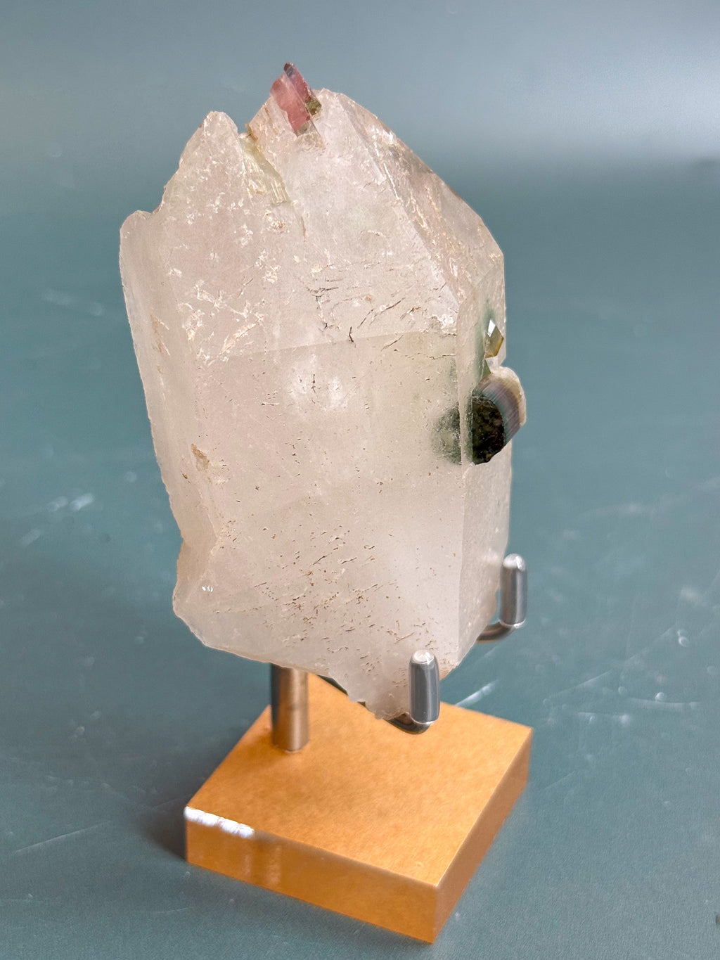 Watermelon Tourmaline on Citrine