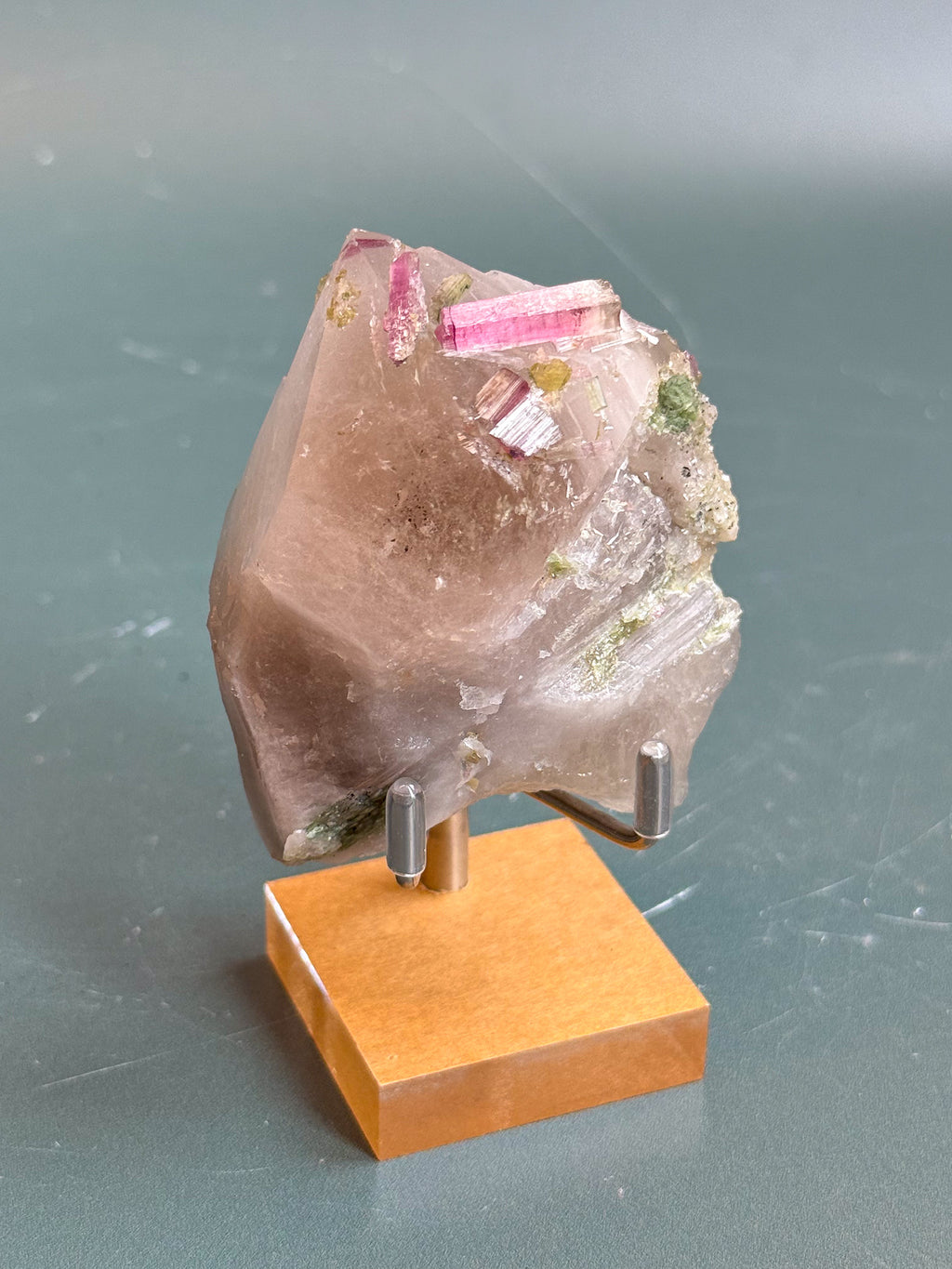 Watermelon Tourmaline on Citrine