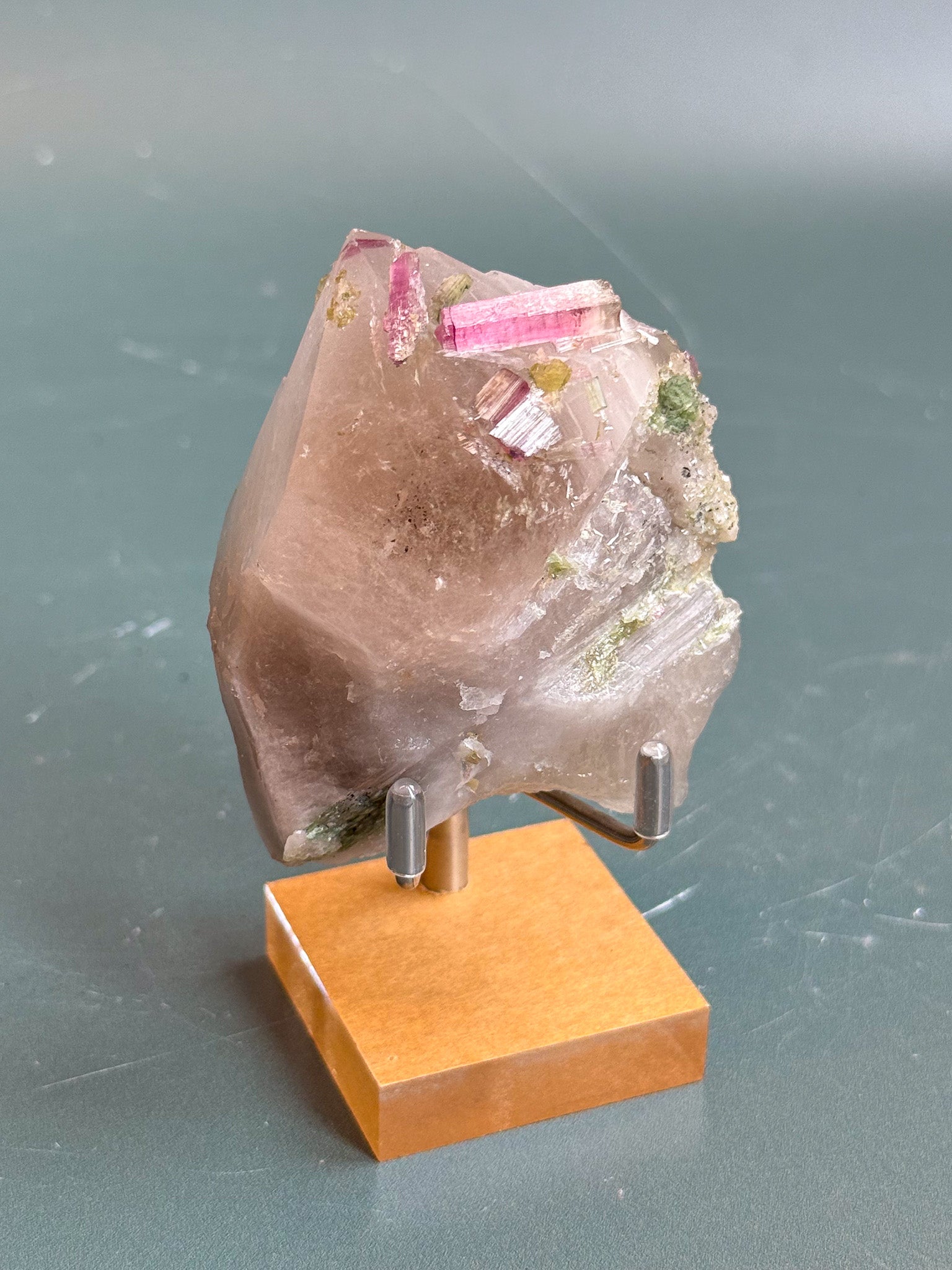 Watermelon Tourmaline on Citrine