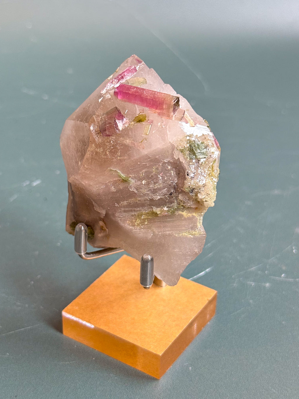 Watermelon Tourmaline on Citrine