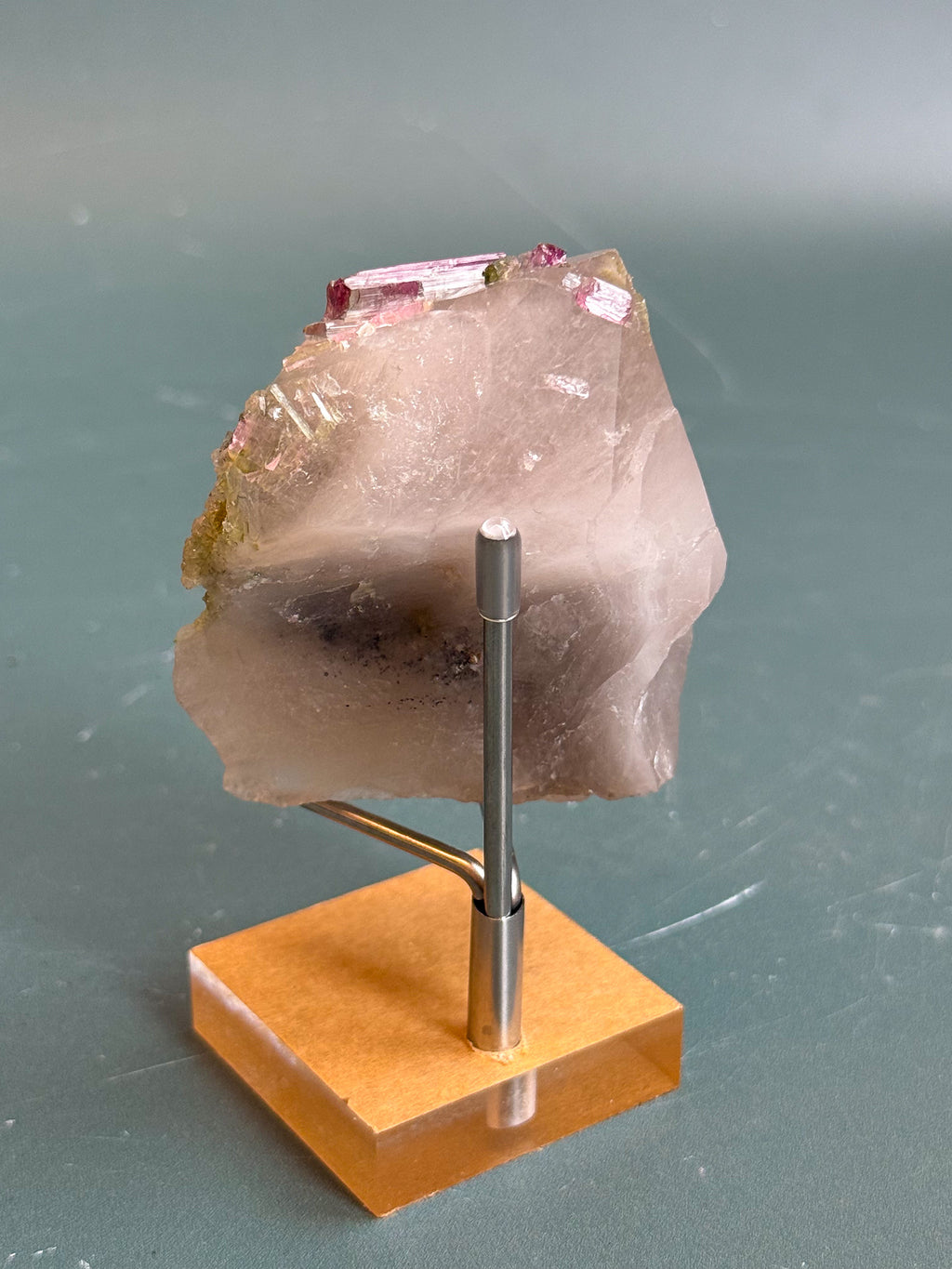 Watermelon Tourmaline on Citrine