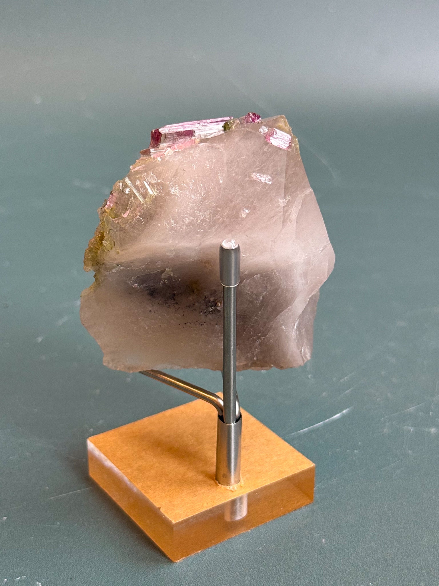 Watermelon Tourmaline on Citrine