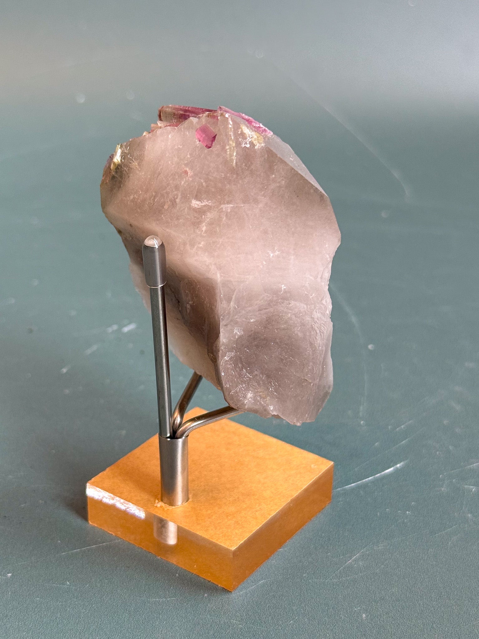 Watermelon Tourmaline on Citrine