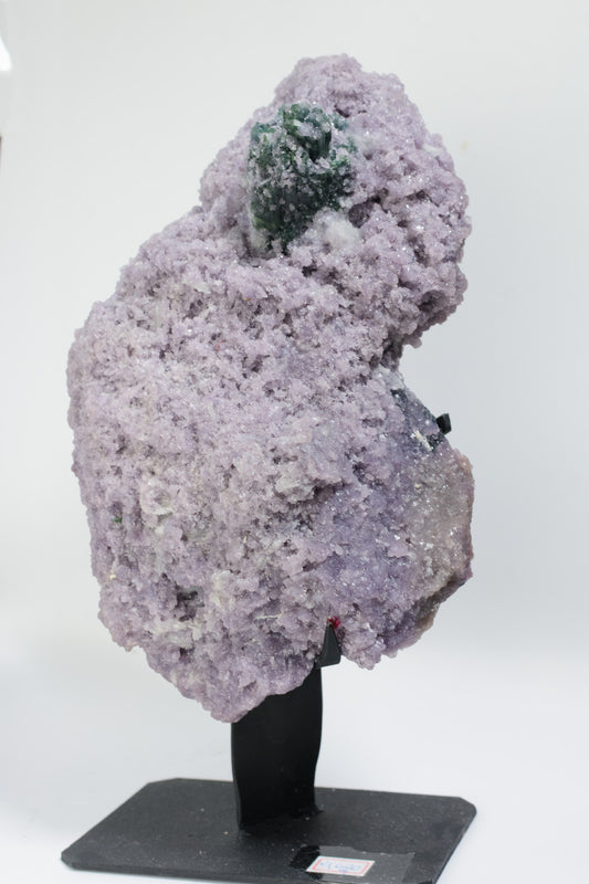 Crystalized Lepidolite with Green Tourmaline on Custom Stand