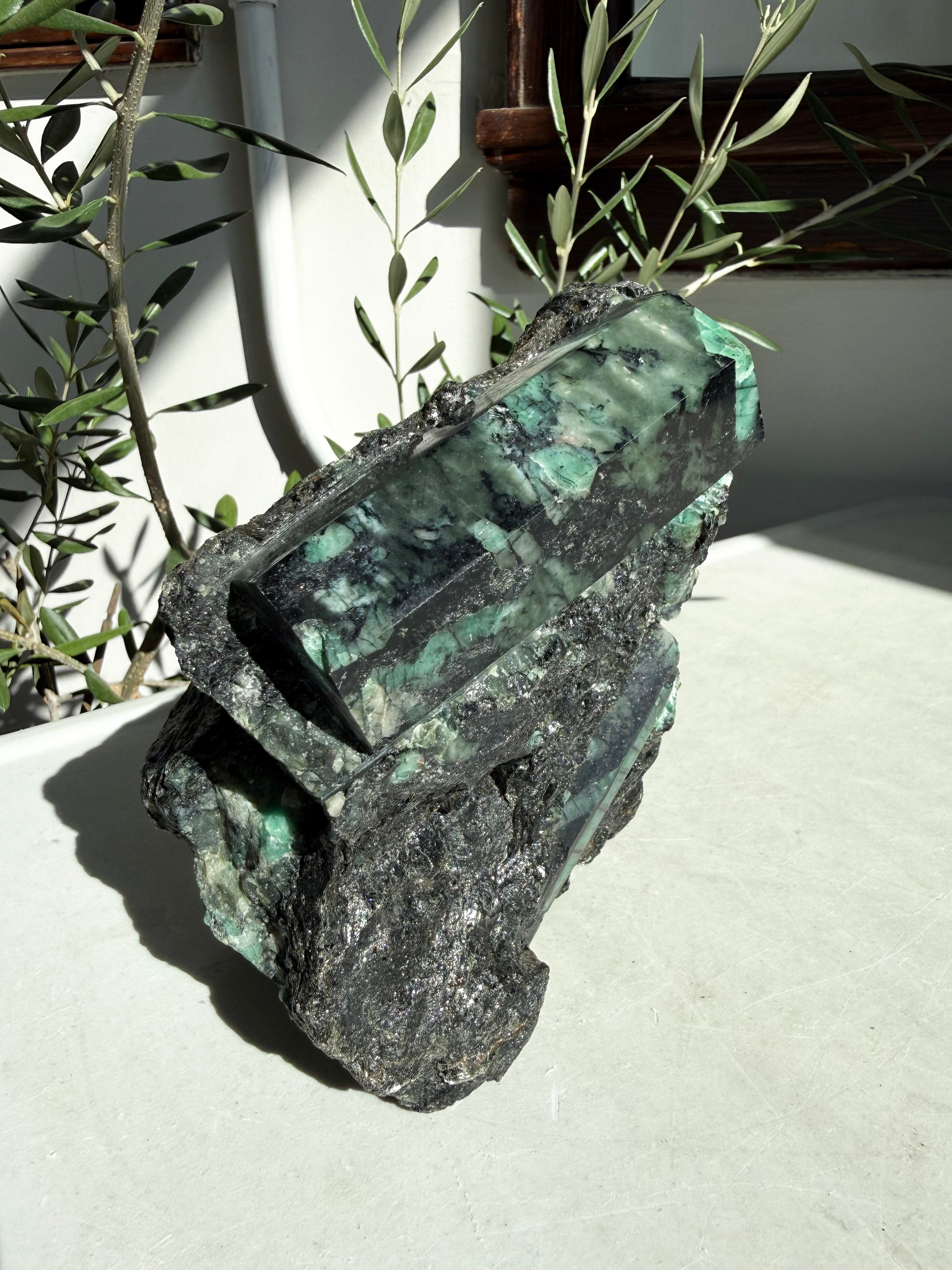 Semi Polished Emerald Freeform