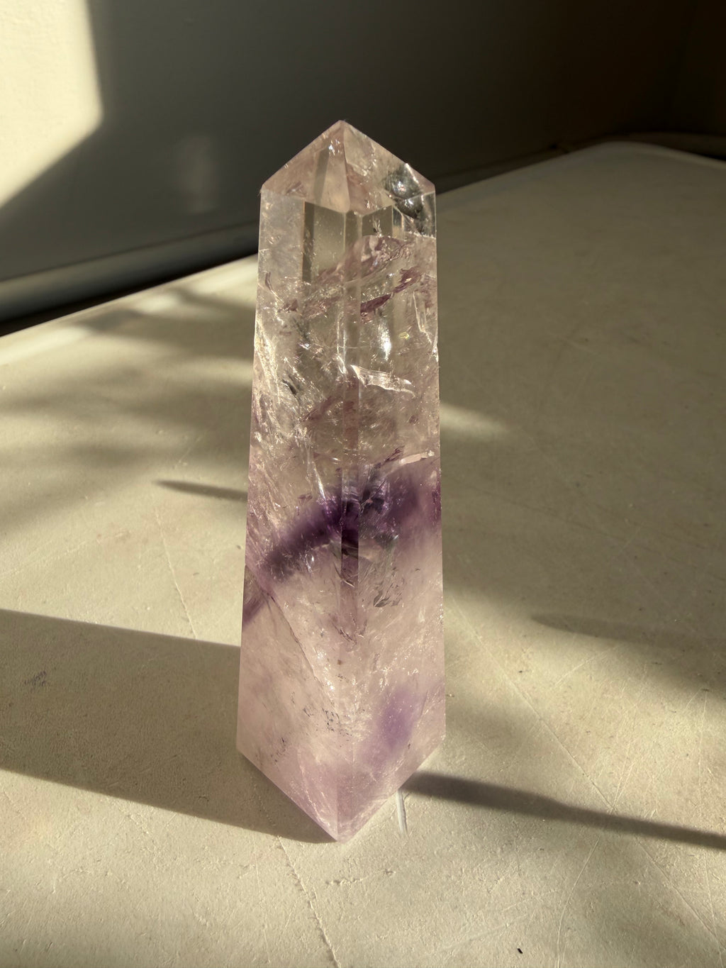 phantom amethyst tower on white counter