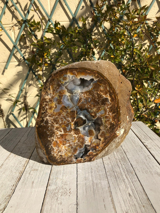 Free Standing Agate Geode with Crystals