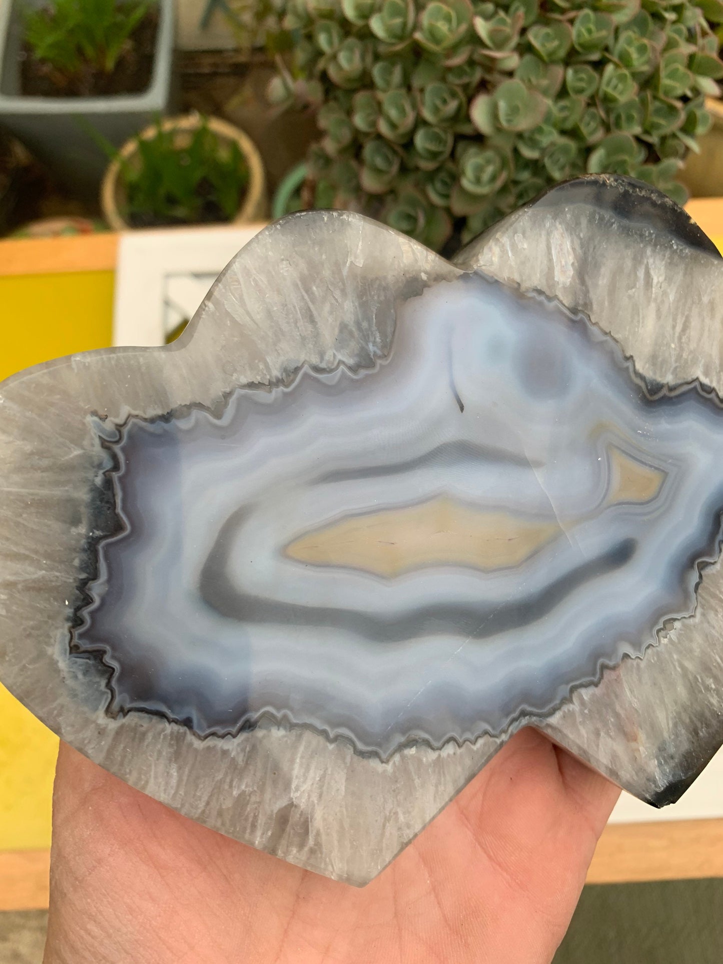 Blue Agate Double Heart