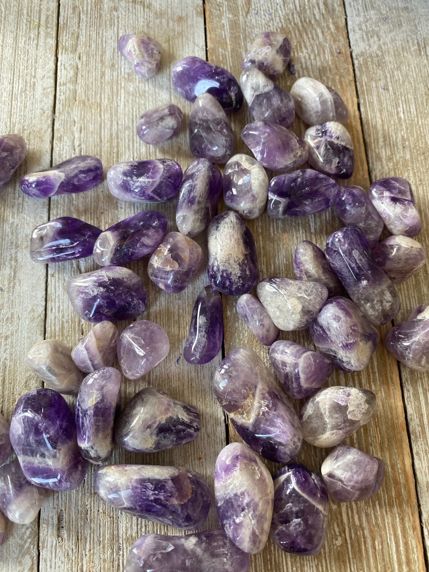 Set of 10 Chevron Amethyst Tumbles