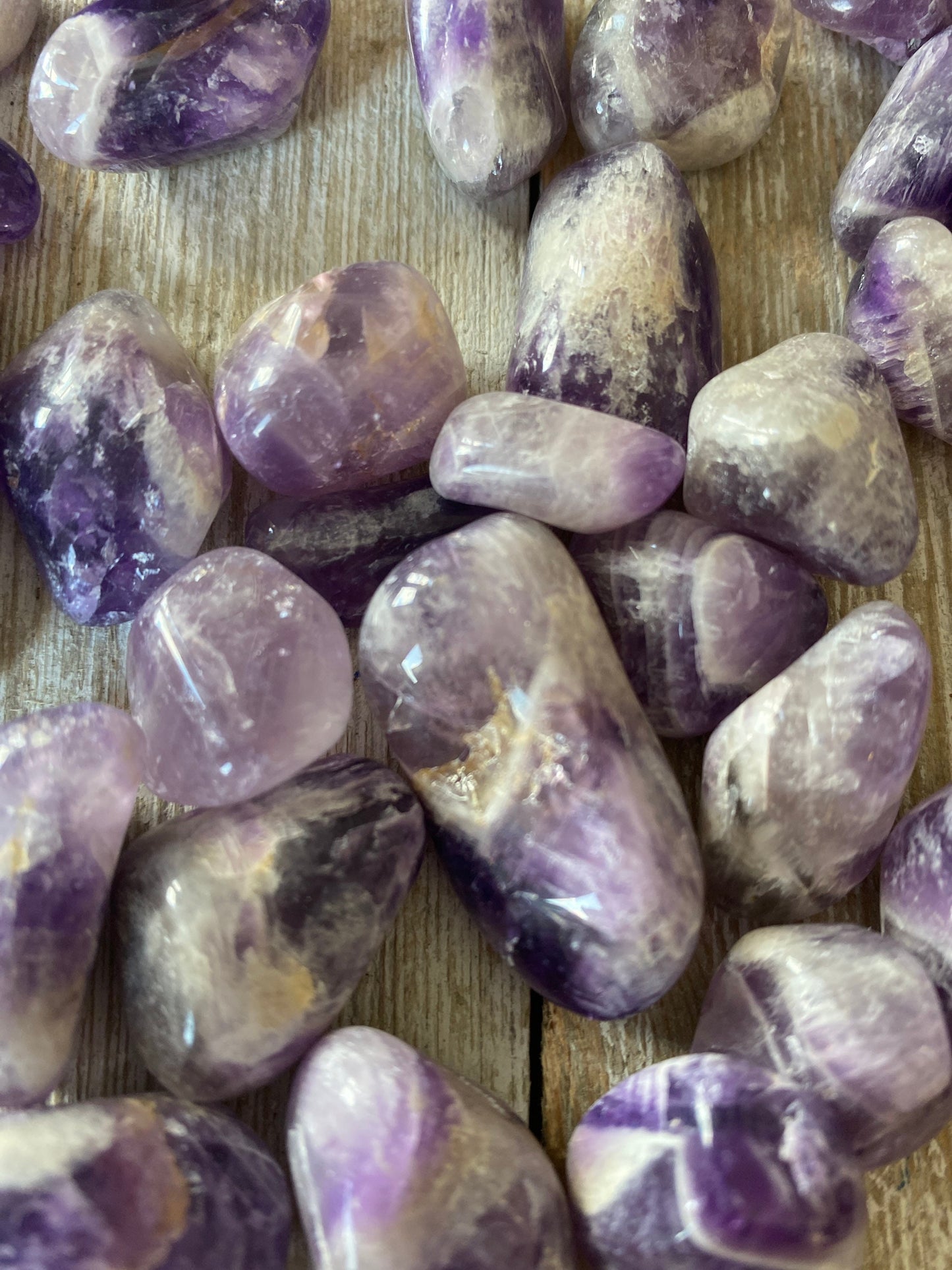 Set of 10 Chevron Amethyst Tumbles