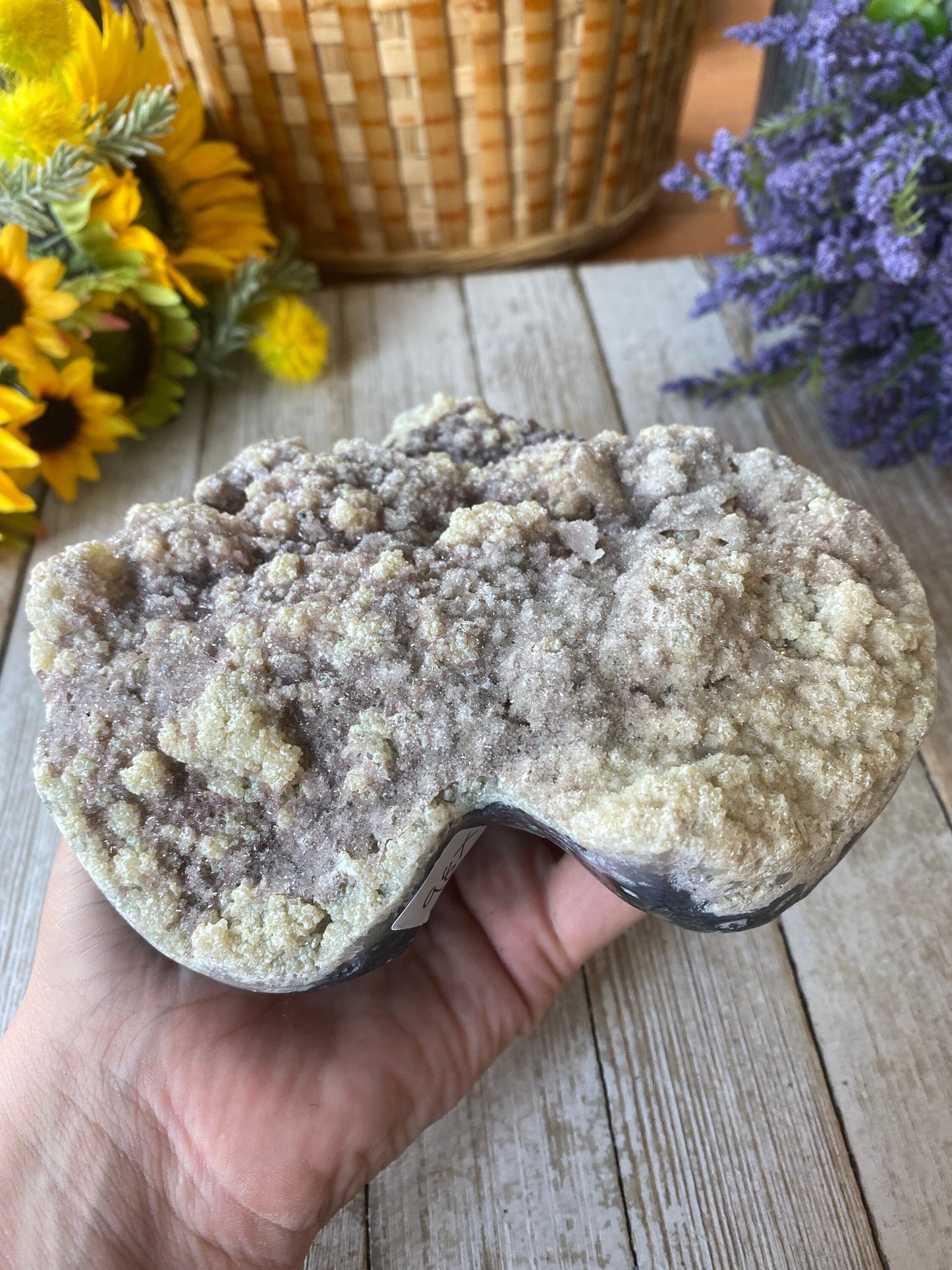 Extra Large Amethyst Flower Heart