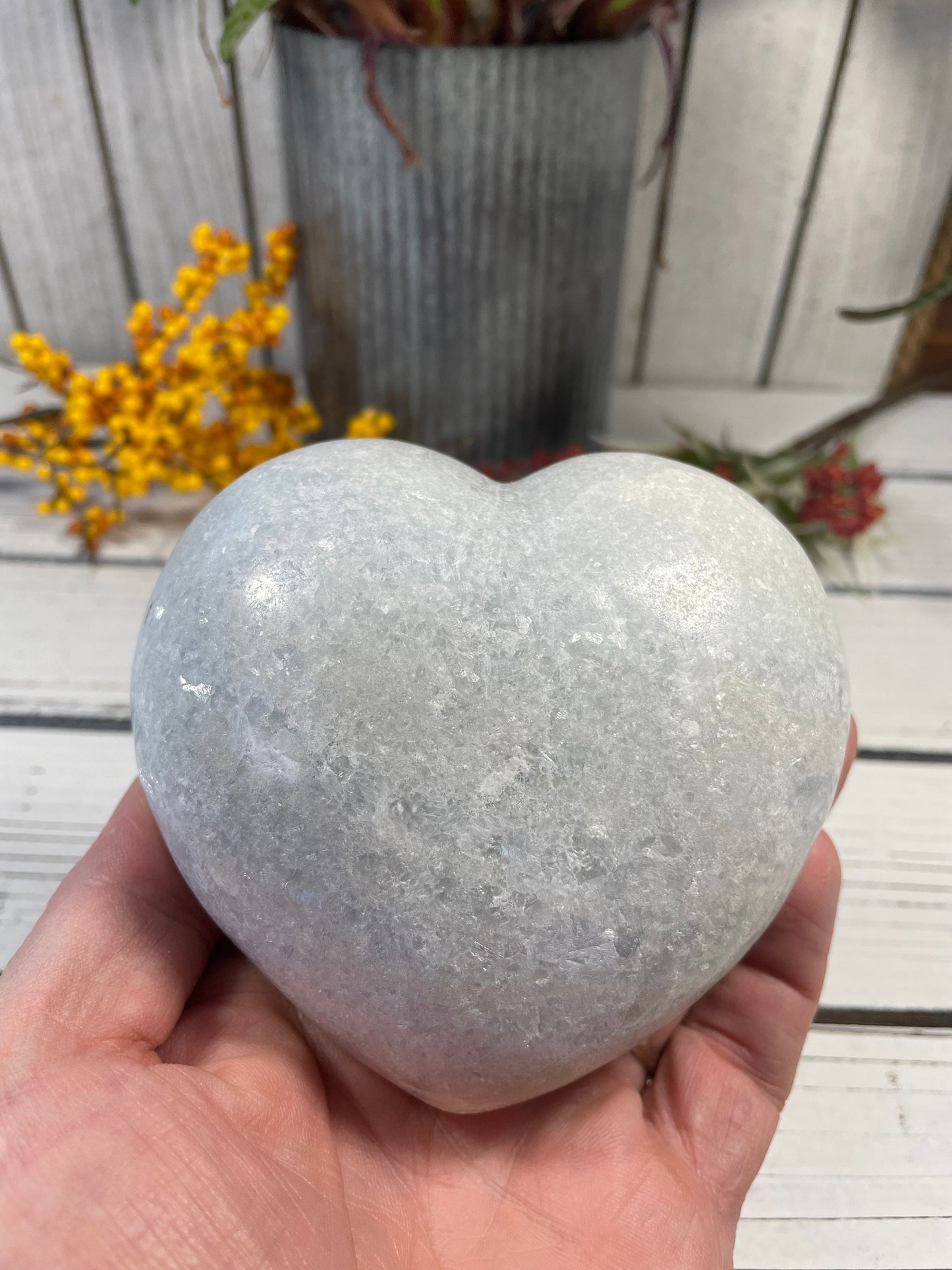 Blue Calcite Heart