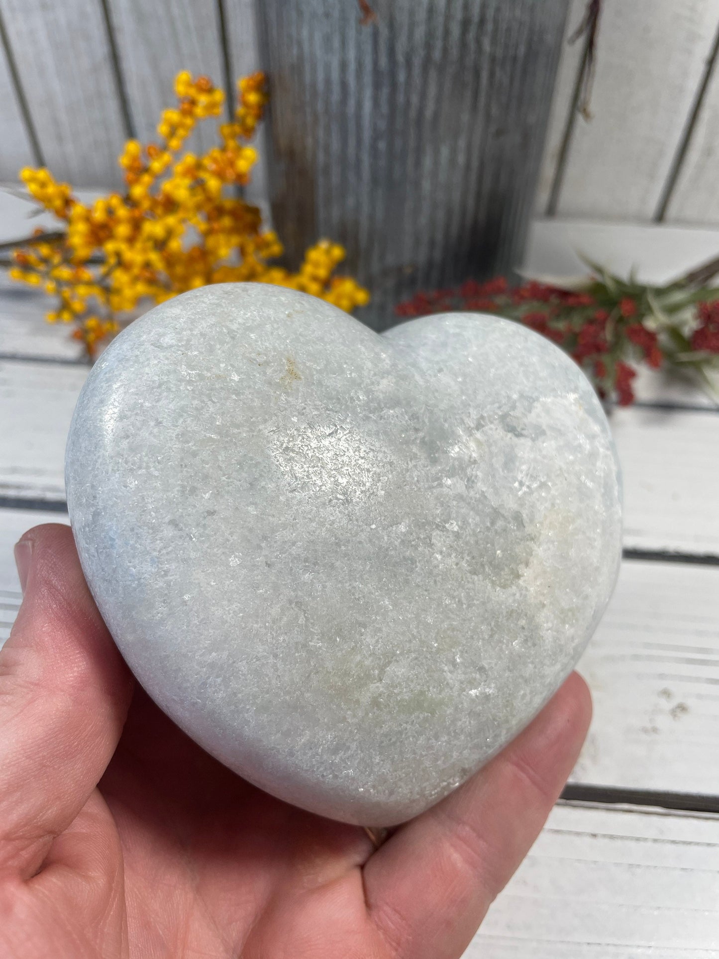 Blue Calcite Heart