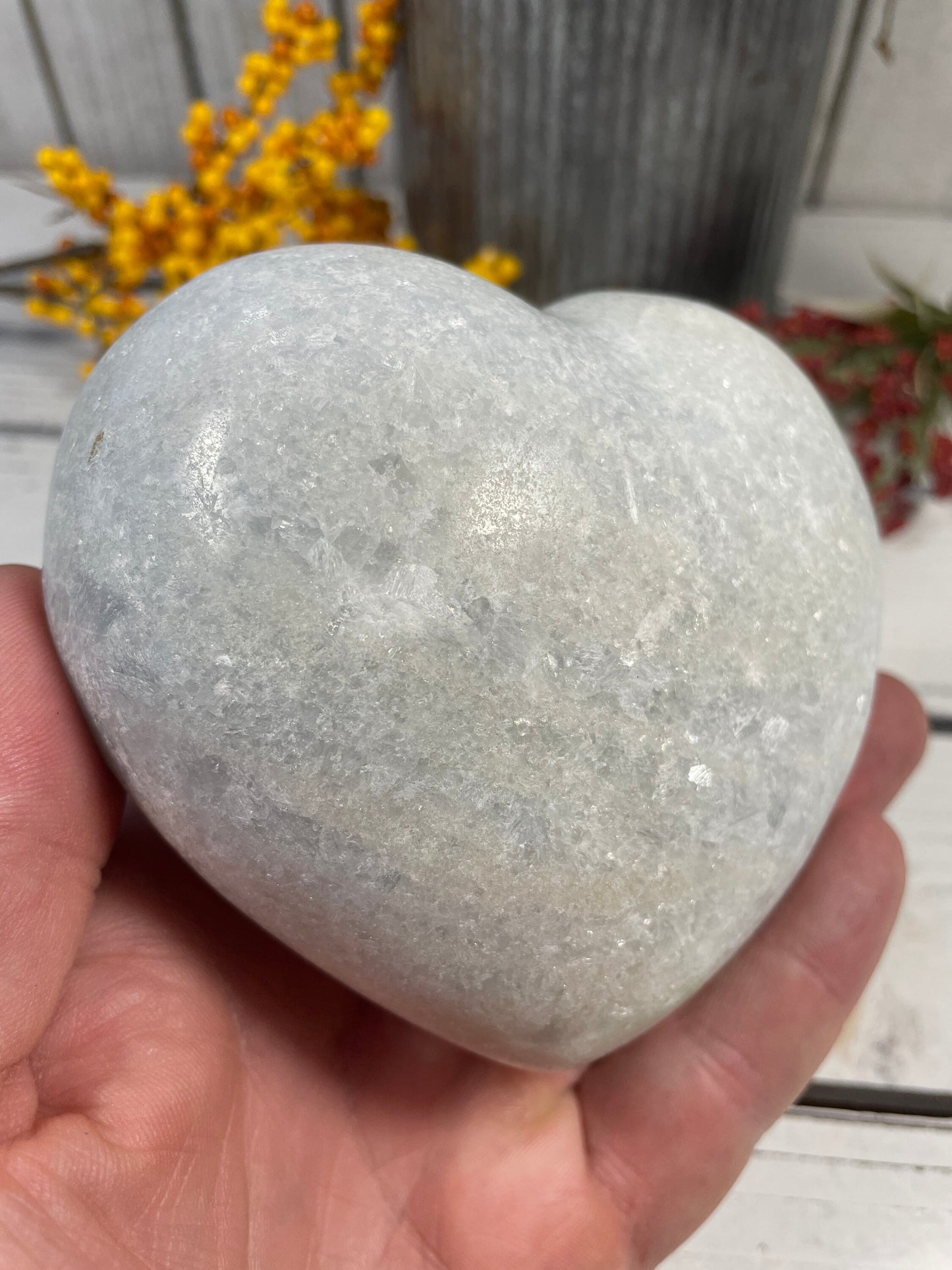 Blue Calcite Heart